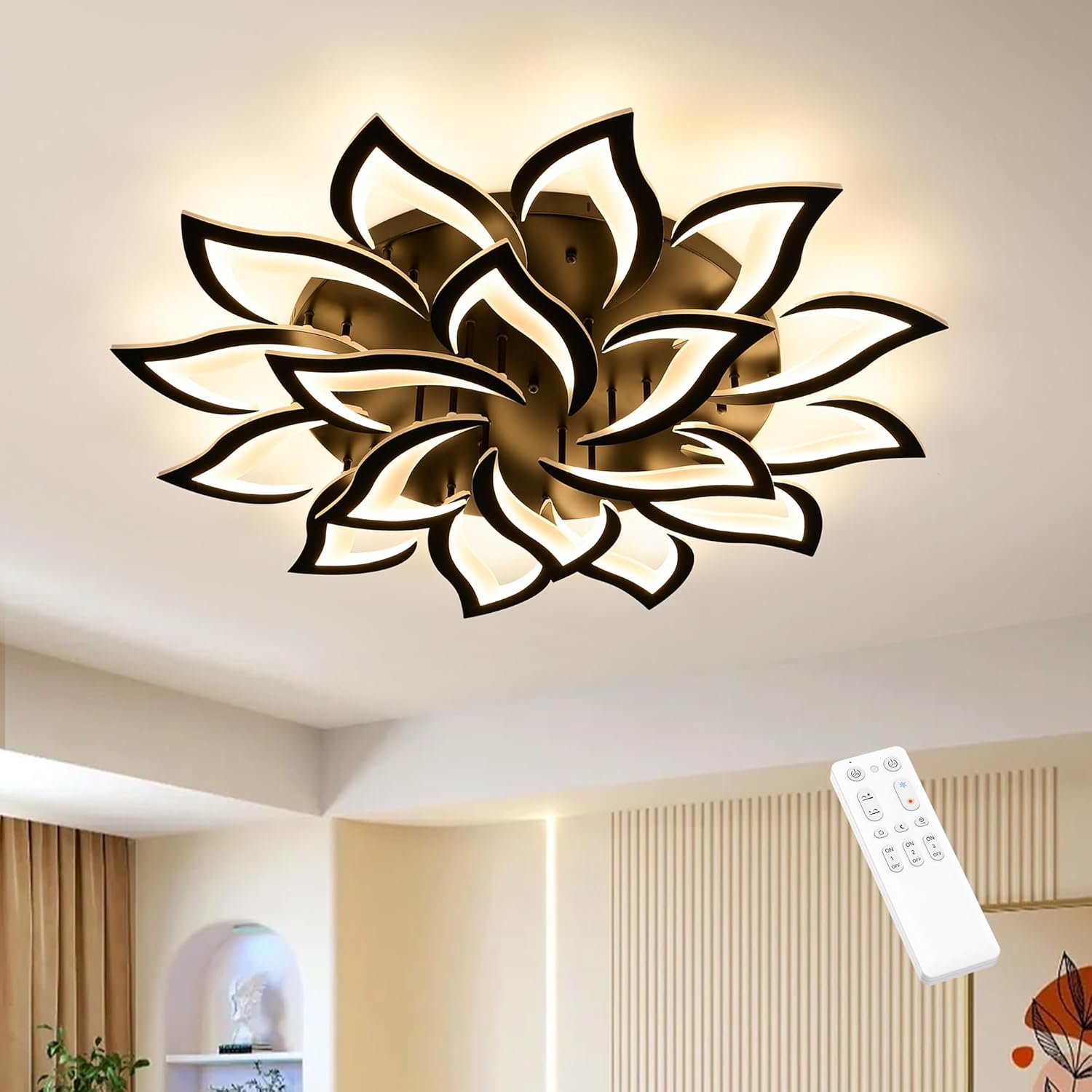 Plafoniera LED Soffitto Dimmerabile 100W, Nera - immagine 1