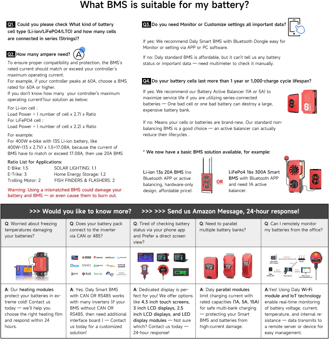 Daly BMS 48V 16S 200A Balance con Bluetooth - immagine 6