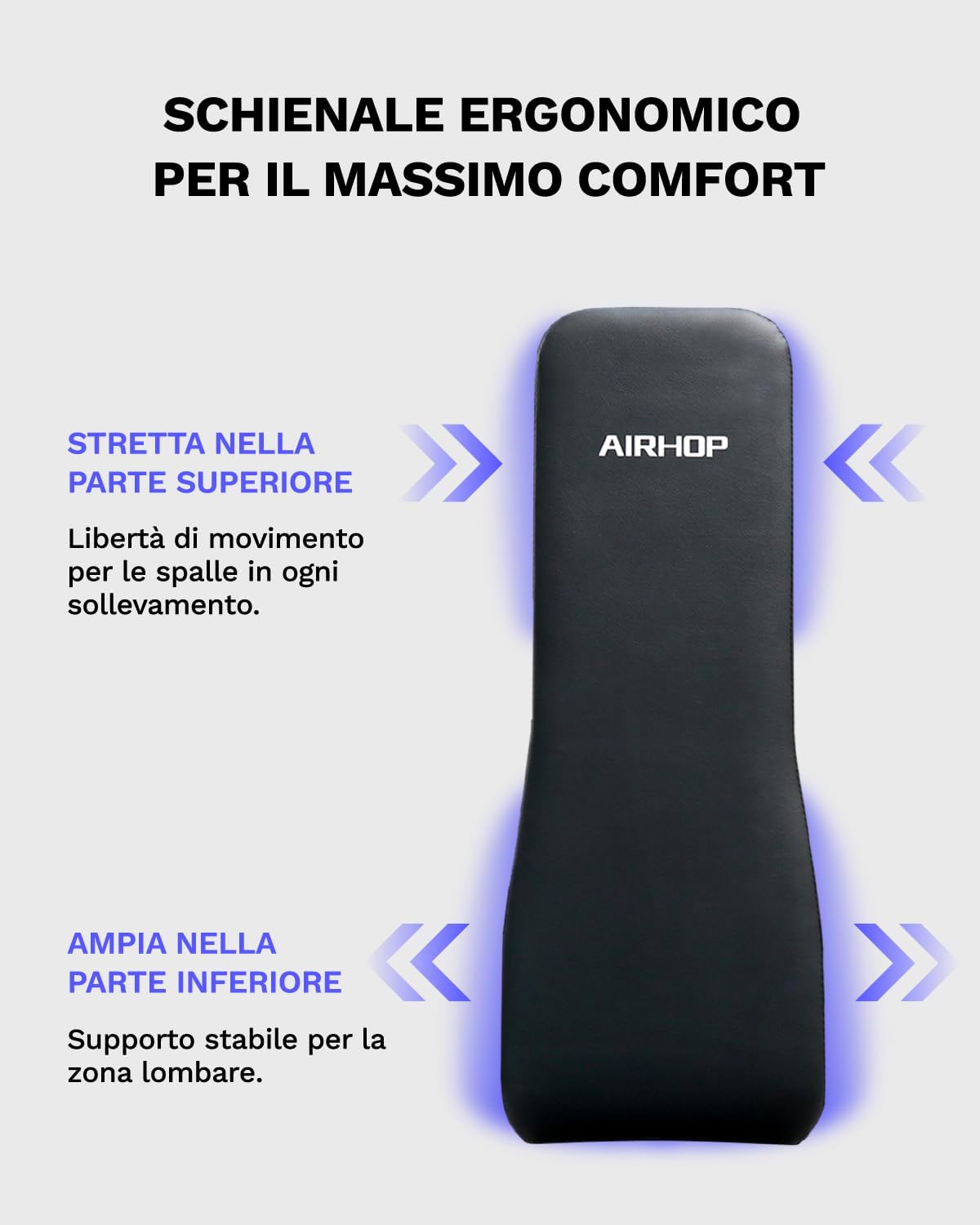 AIRHOP Panca Pesi Regolabile, Panca Palestra Multifunzione per Allenamento, Inclinabile/Declinabile, Rapido Ripiegamento e Risparmio di Spazio, Ideale per Allenamento di Forza a Casa o in Palestra - immagine 5