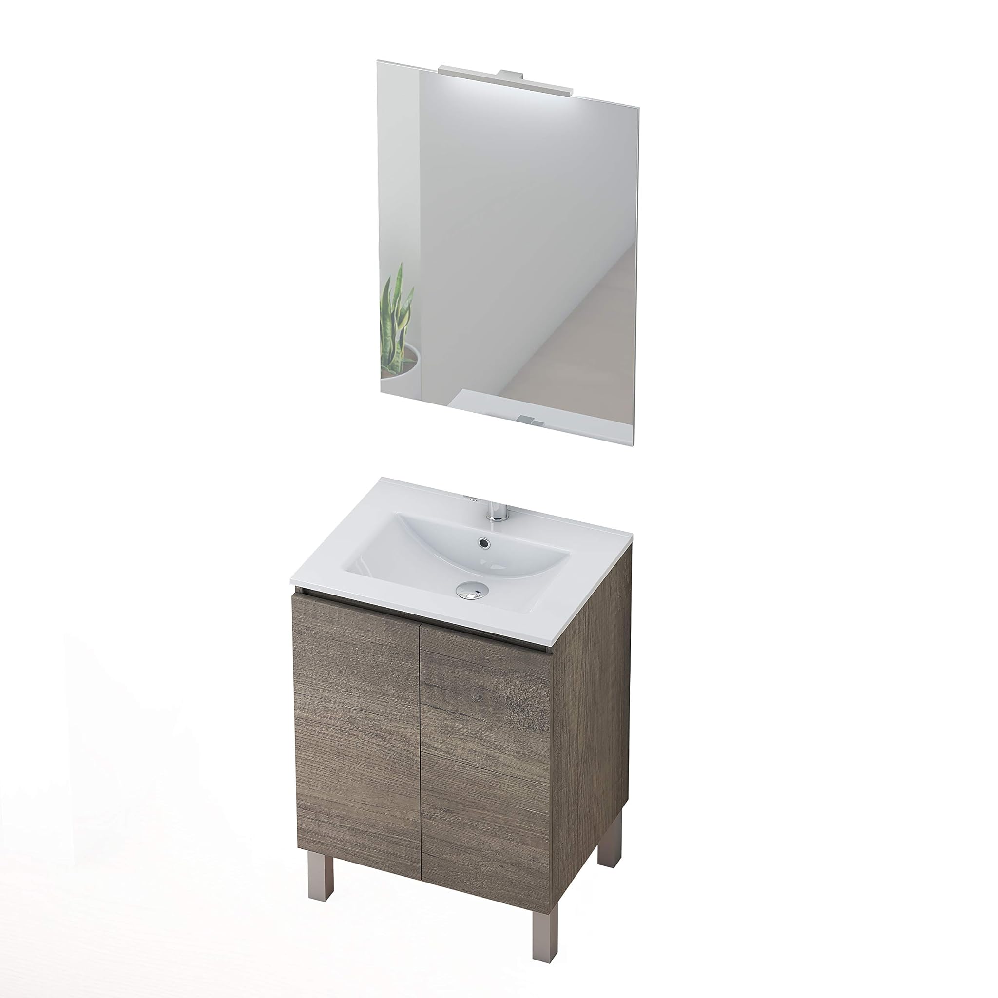 Baikal Set Mobile Bagno con Lavabo e Specchio LED
