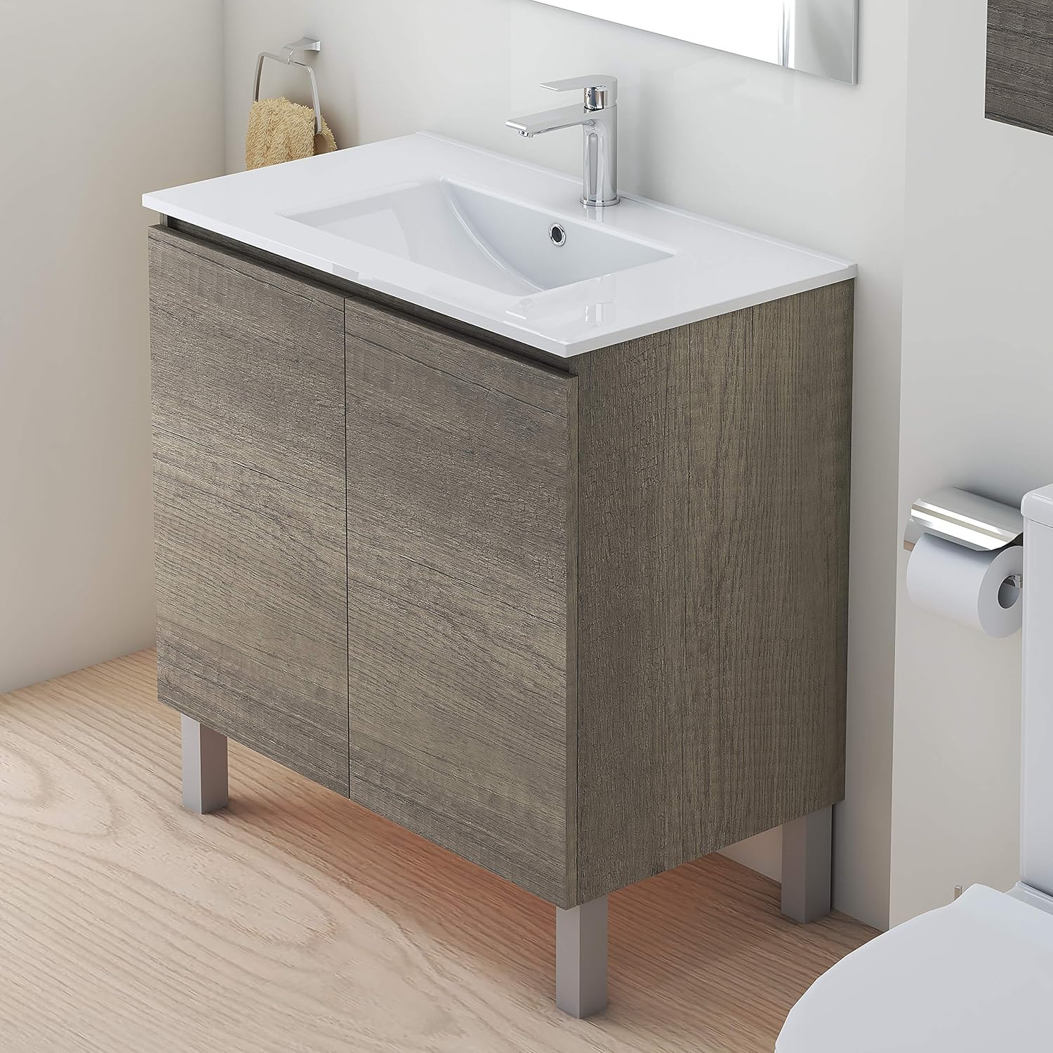Baikal Set Mobile Bagno con Lavabo e Specchio LED - immagine 4