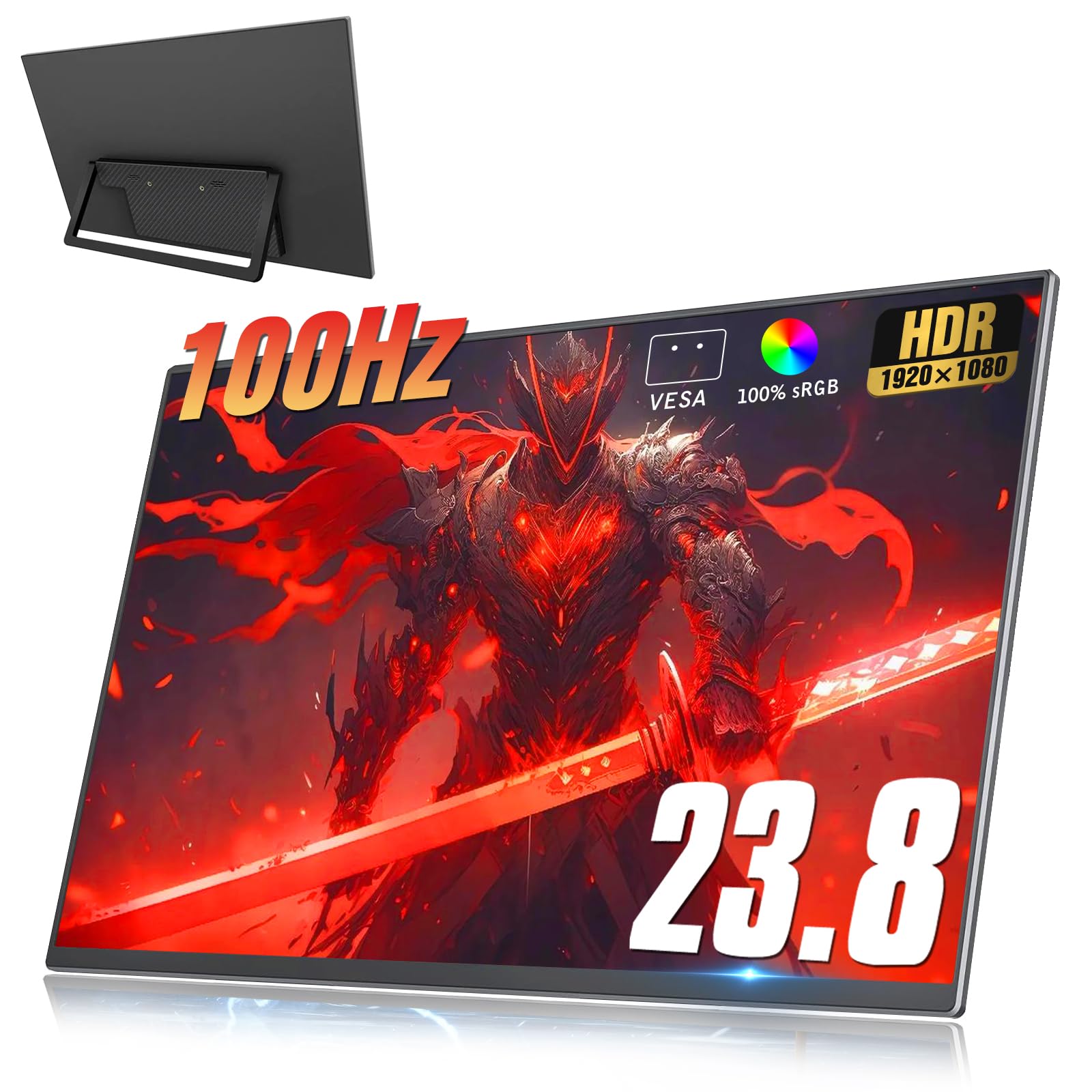 Portable Monitor 23.8" 100Hz 1080P FHD HDR