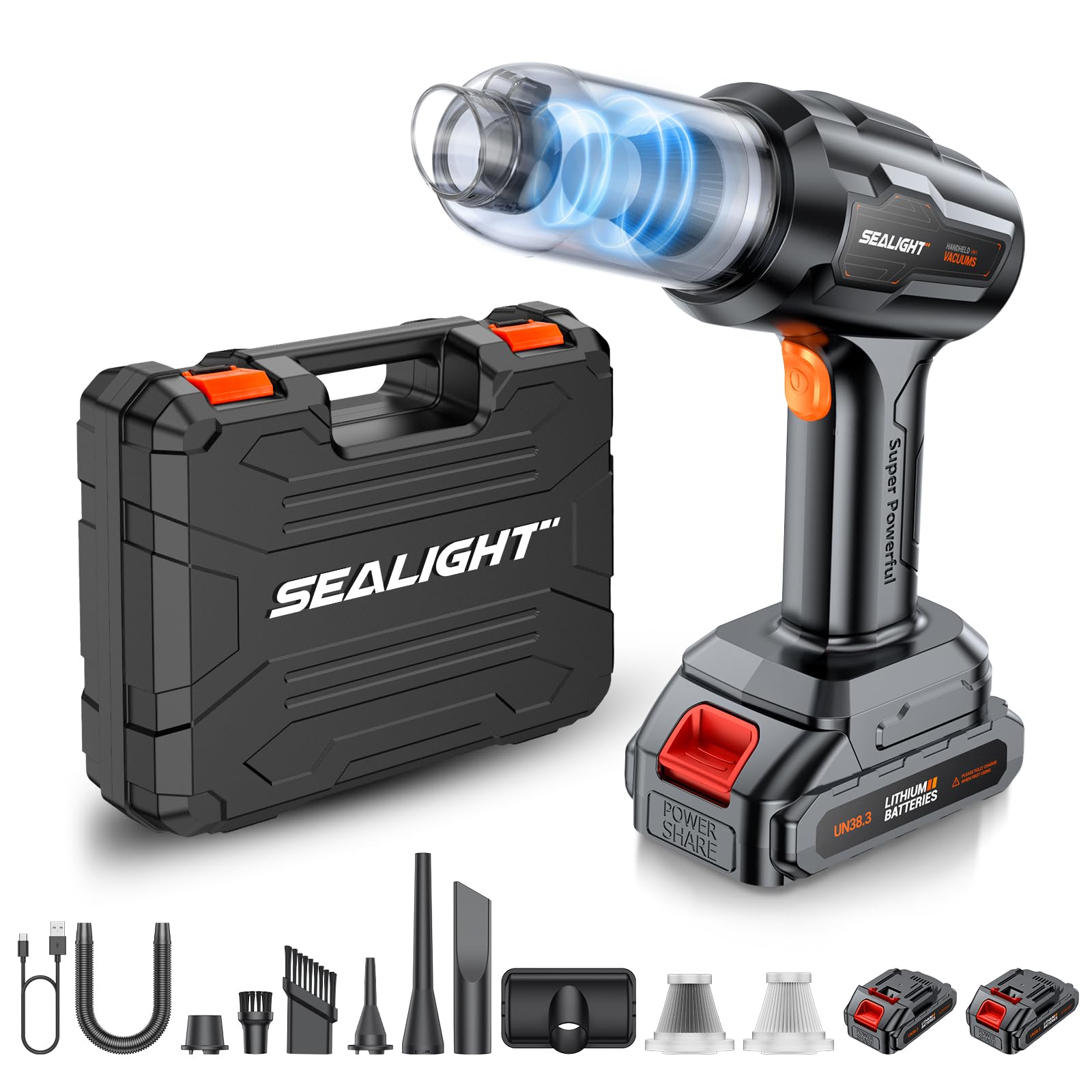 Sealight Aspirabriciole Senza Fili 35000PA 9 in 1