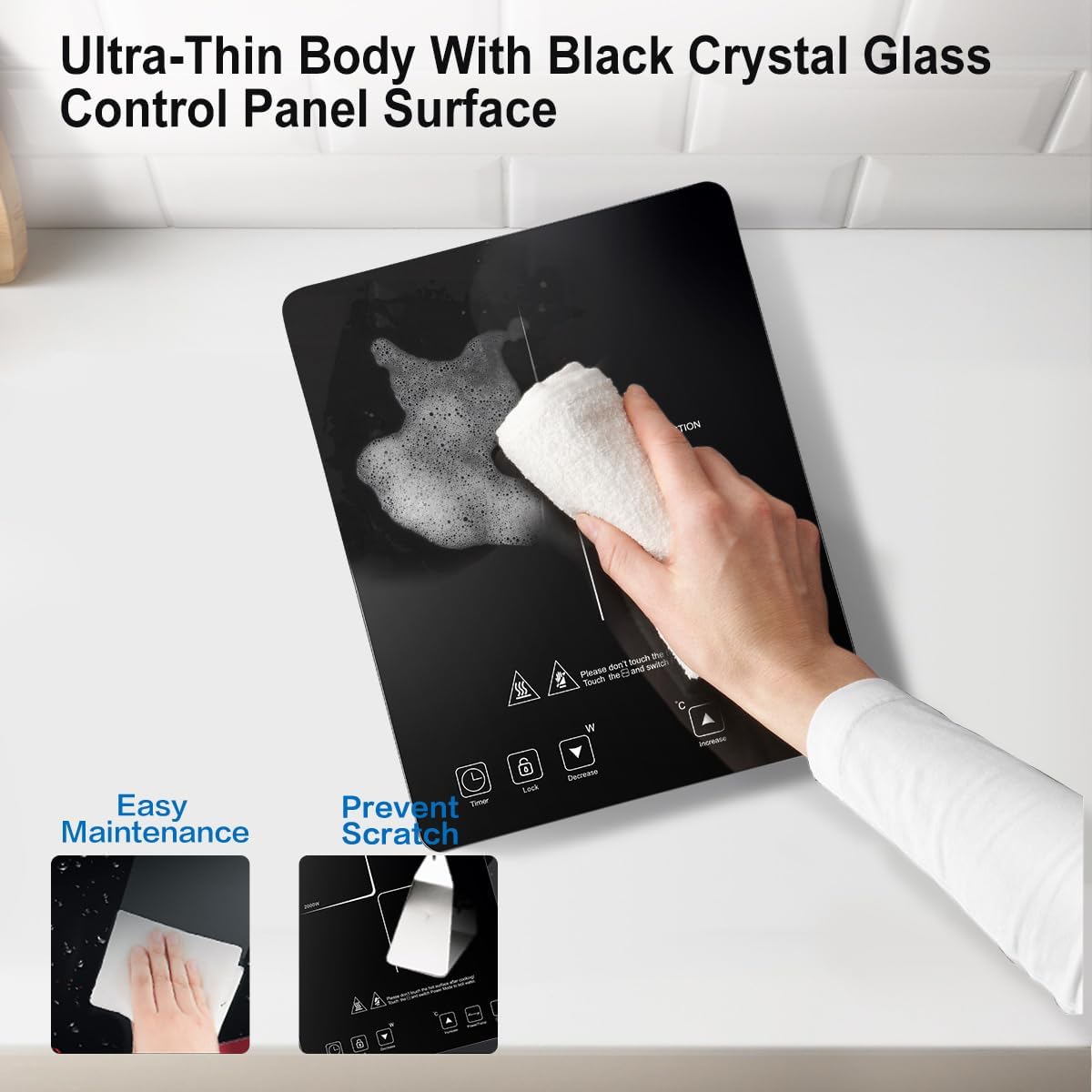 Amzchef Piastra a Induzione Singolo 2000W, Nero - immagine 6