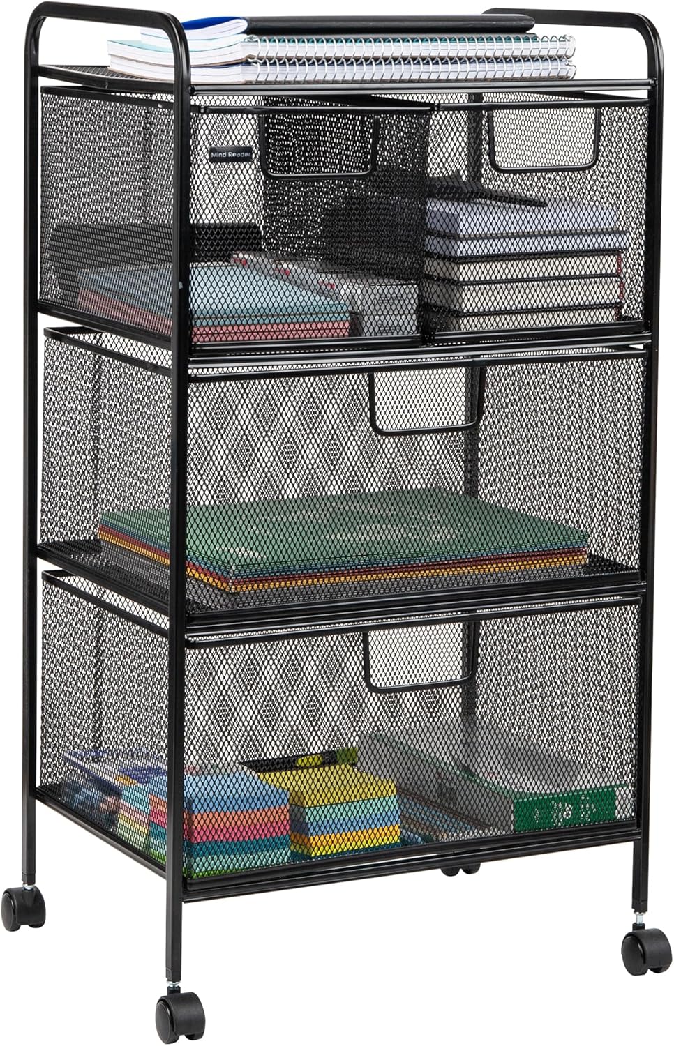 Mind Reader Carrello Organizer con Cassetti, Nero - immagine 1