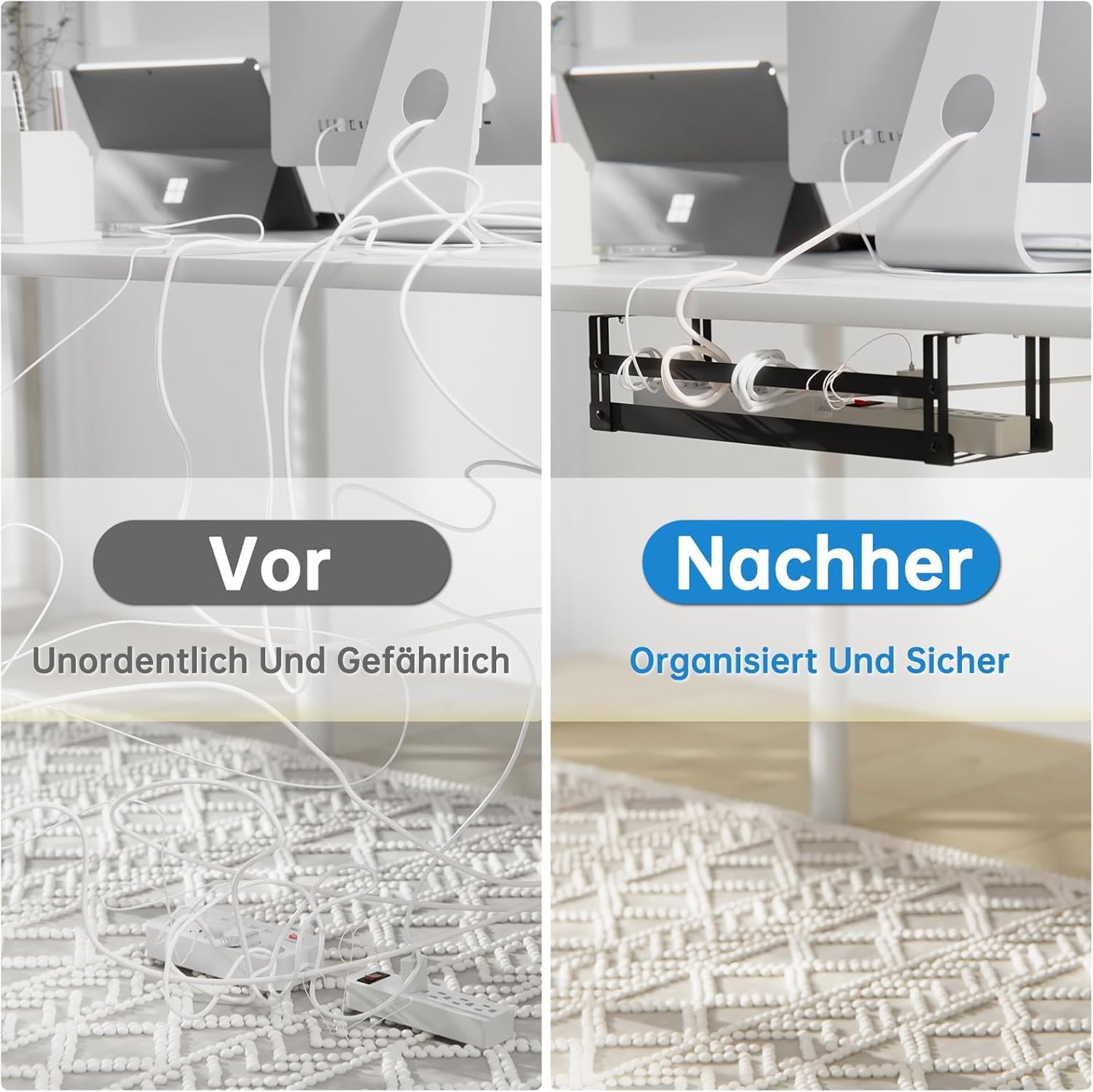 Pavstine Porta Cavi Scrivania 2 Pezzi - immagine 7