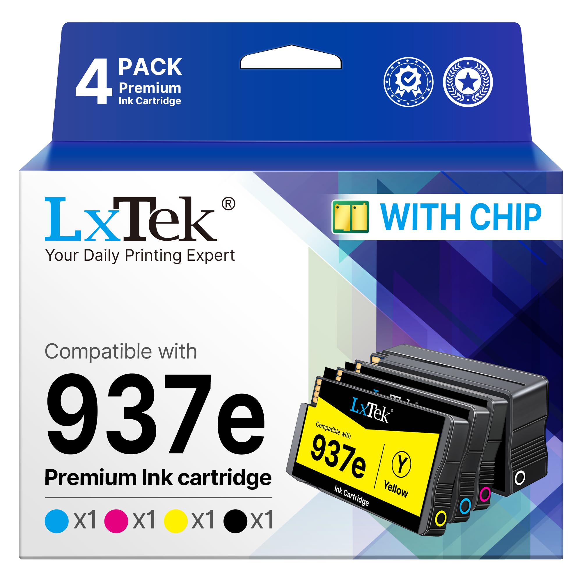 Lxtek 937 Cartucce Compatibili HP 937 XL (4 pezzi)