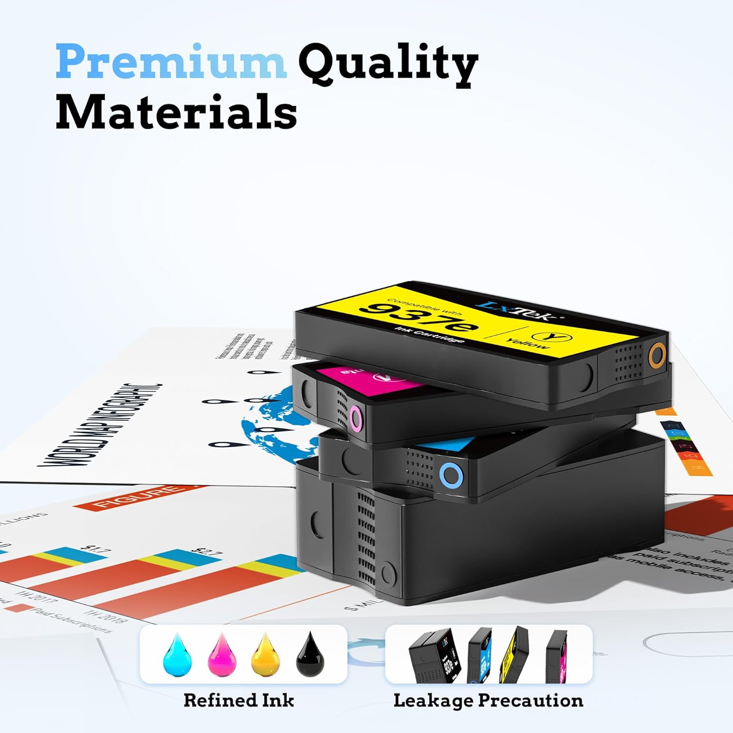 Lxtek 937 Cartucce Compatibili HP 937 XL (4 pezzi) - immagine 4