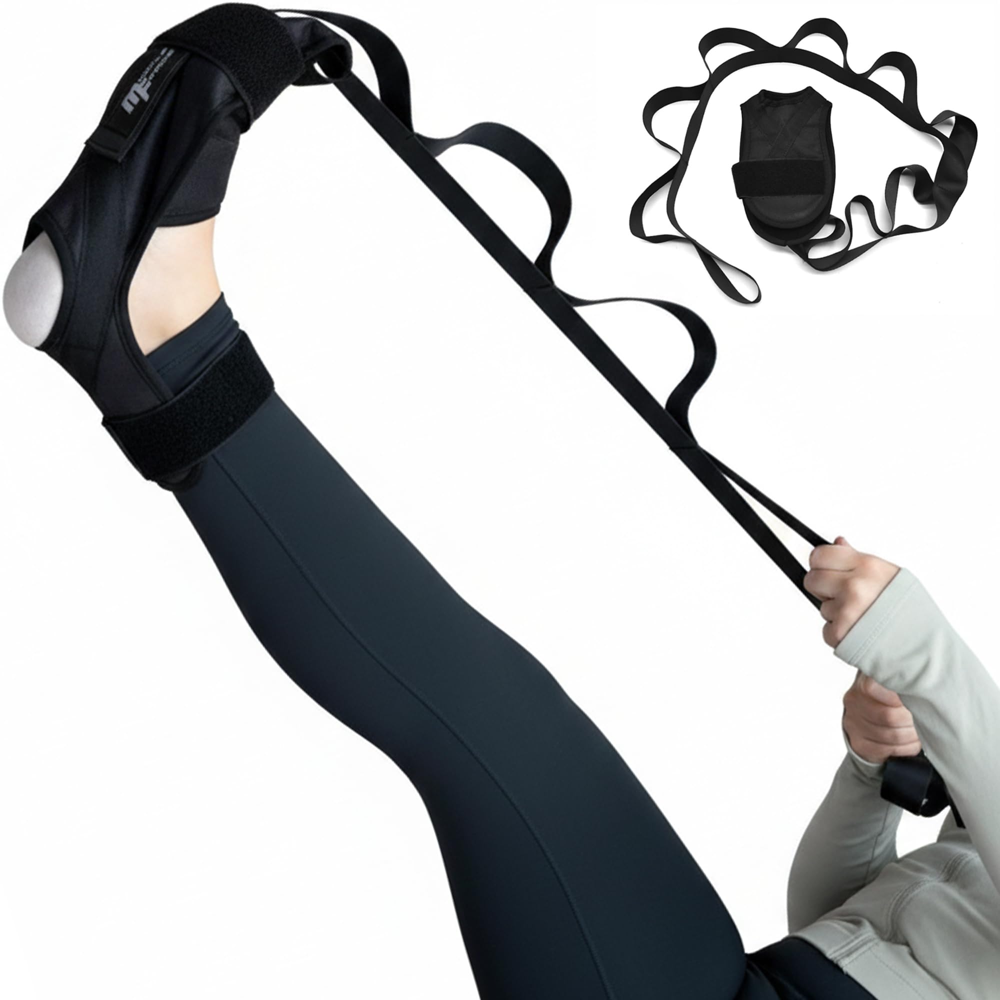 Cintura di Allungamento con 10 Ganci Regolabili – Cinghia Yoga per Stretching Gambe e Riabilitazione – Fascia Elastica Fitness per Balletto, Pilates, Ginnastica e Allenamento a Casa