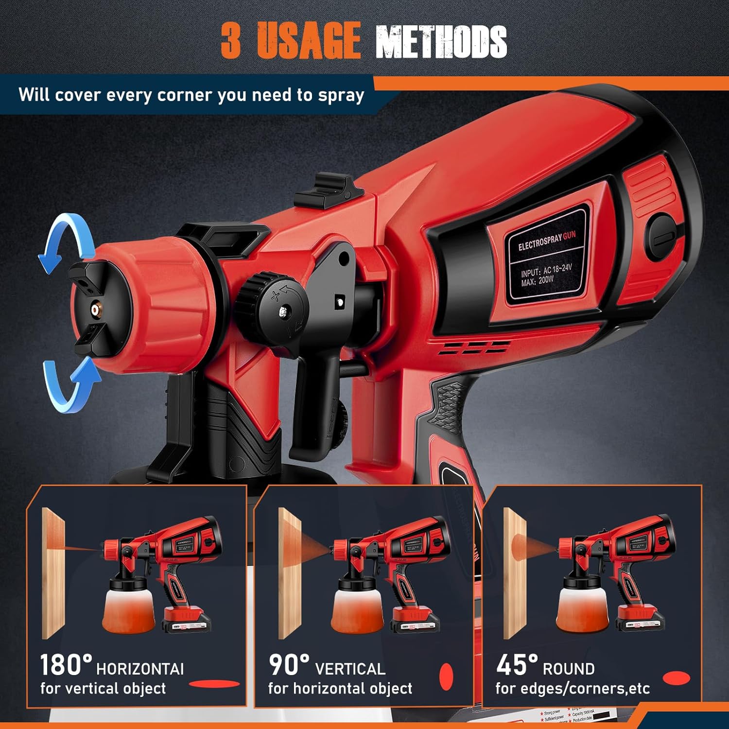 Pistola a Spruzzo per Vernice 21V Senza Fili 900ML - immagine 5