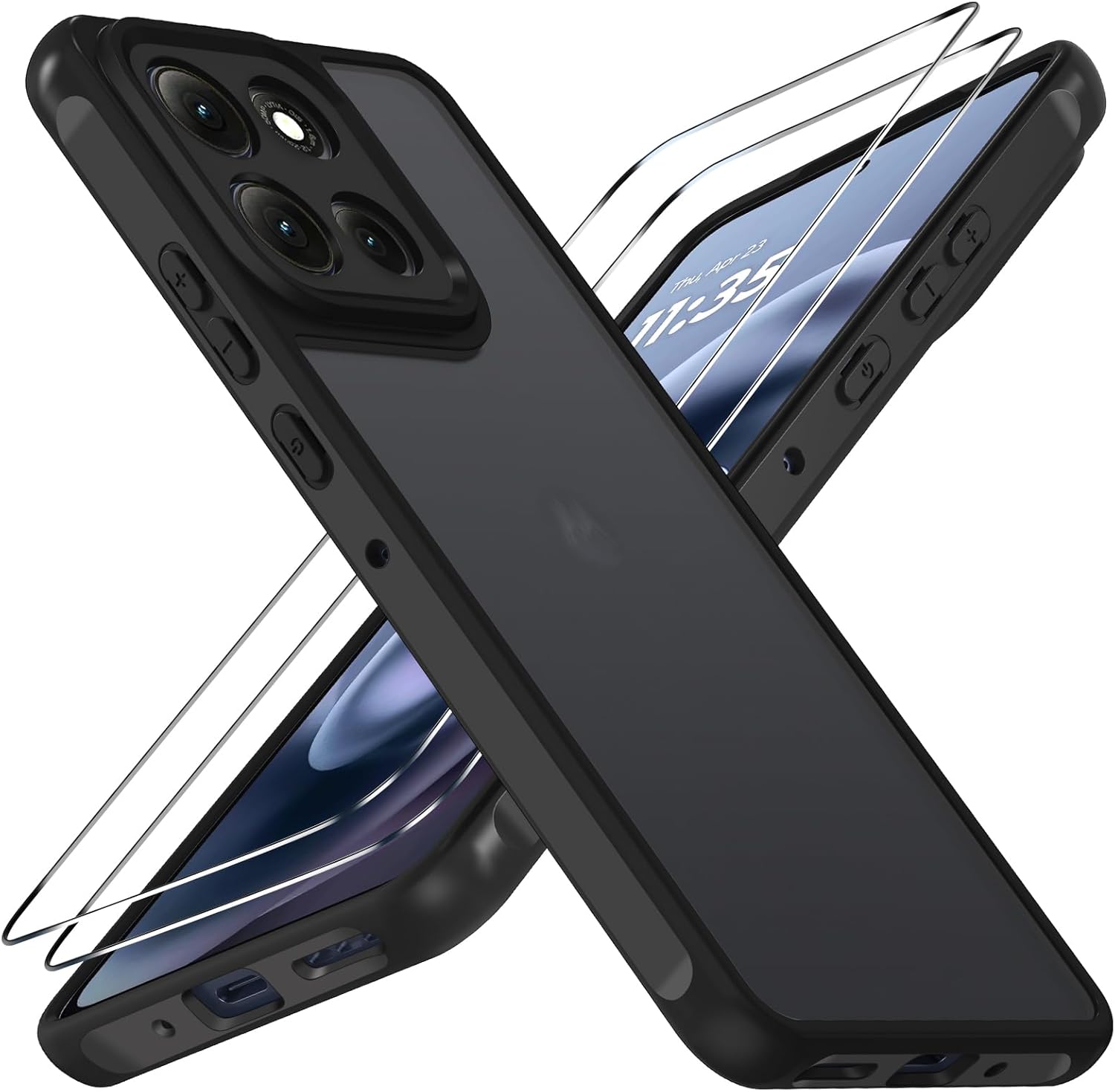 Ivoler Cover Opaca Motorola Moto G86 5G - Nero - immagine 1