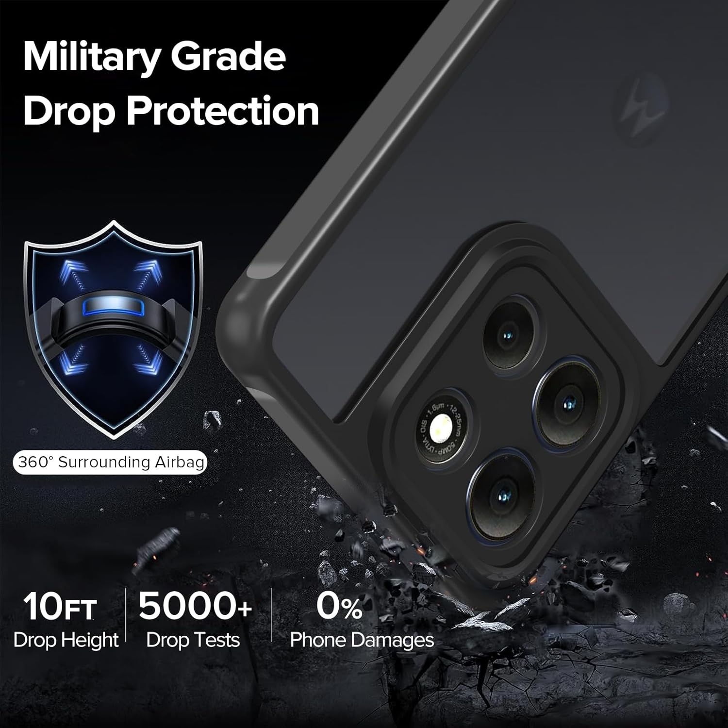 Ivoler Cover Opaca Motorola Moto G86 5G - Nero - immagine 3