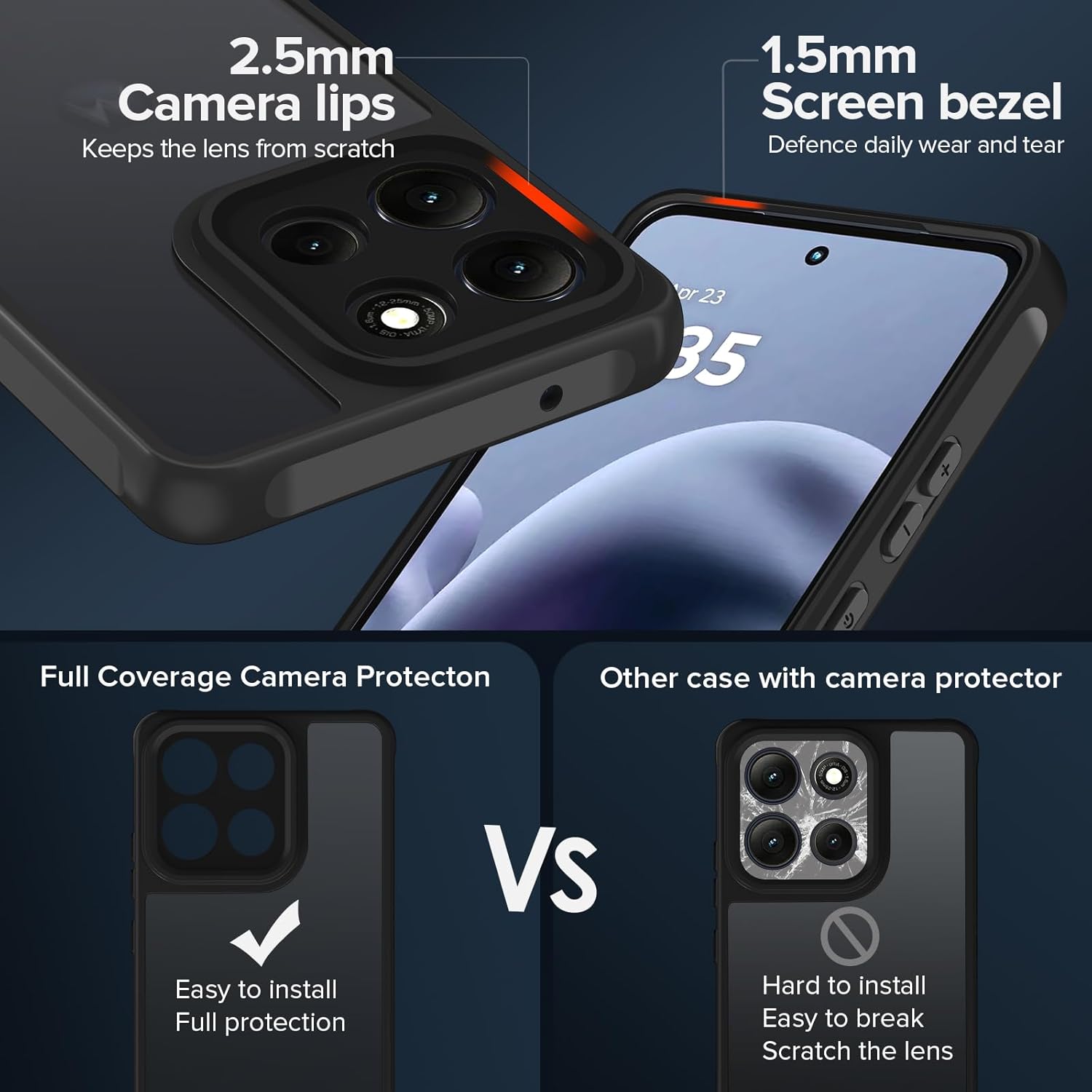 Ivoler Cover Opaca Motorola Moto G86 5G - Nero - immagine 4