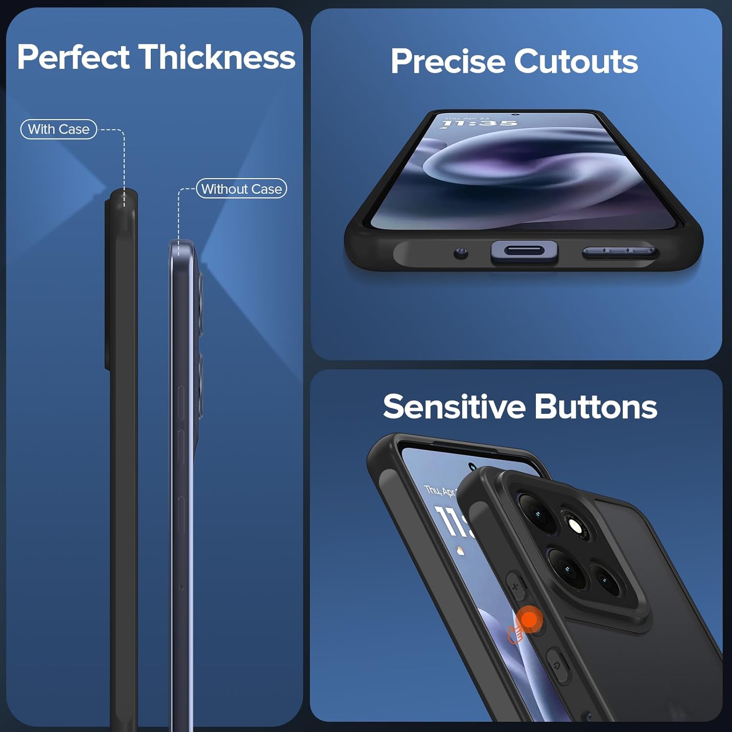 Ivoler Cover Opaca Motorola Moto G86 5G - Nero - immagine 5