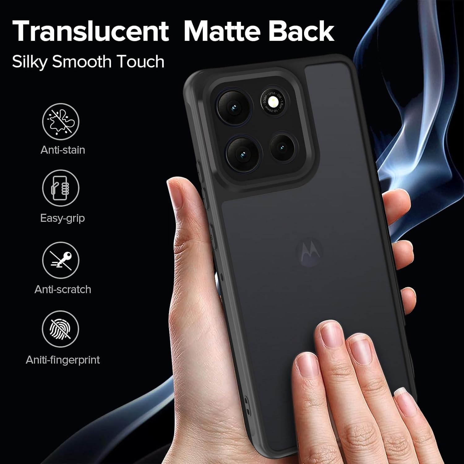 Ivoler Cover Opaca Motorola Moto G86 5G - Nero - immagine 6