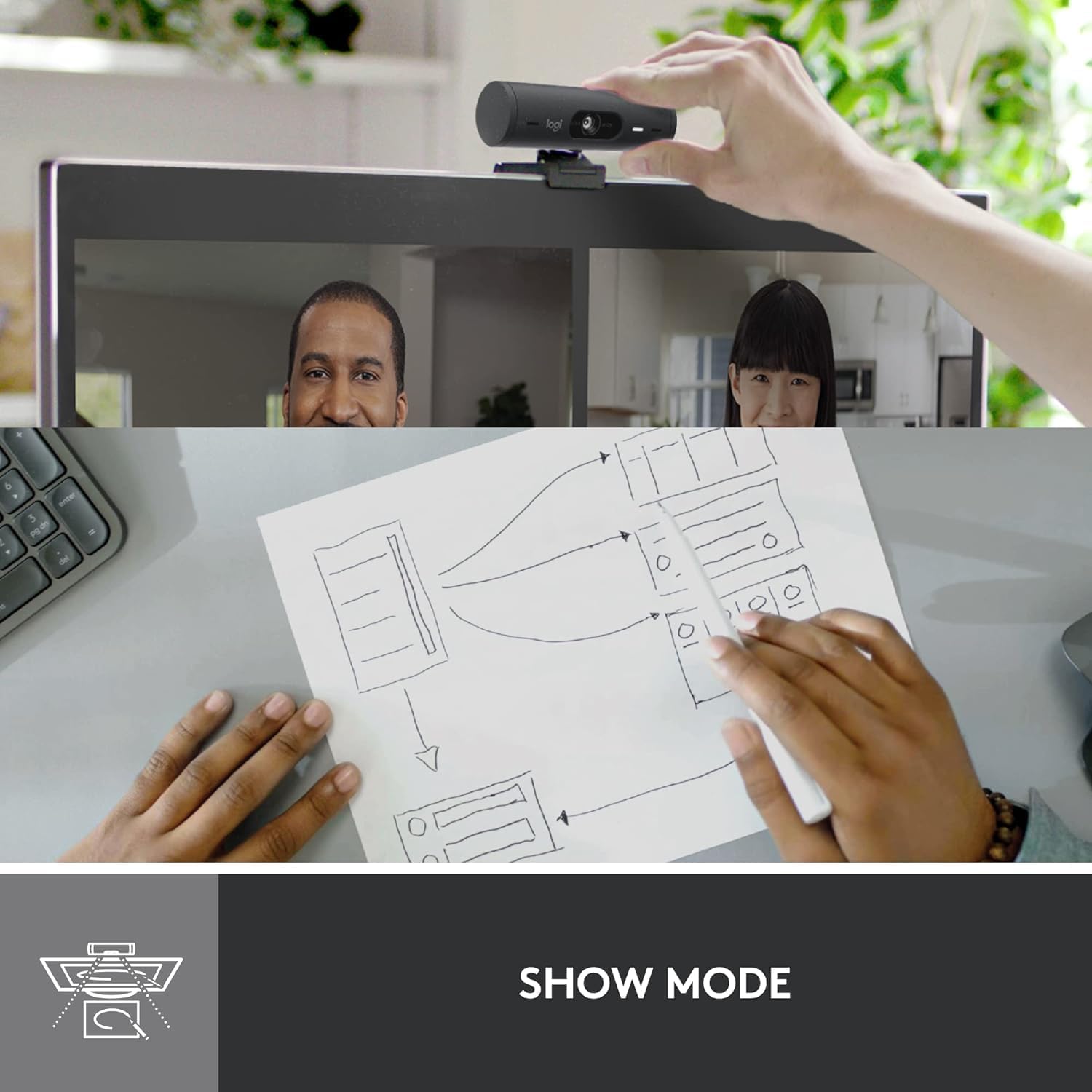 Logitech Brio 500 - Webcam Full HD, Grafite - immagine 7