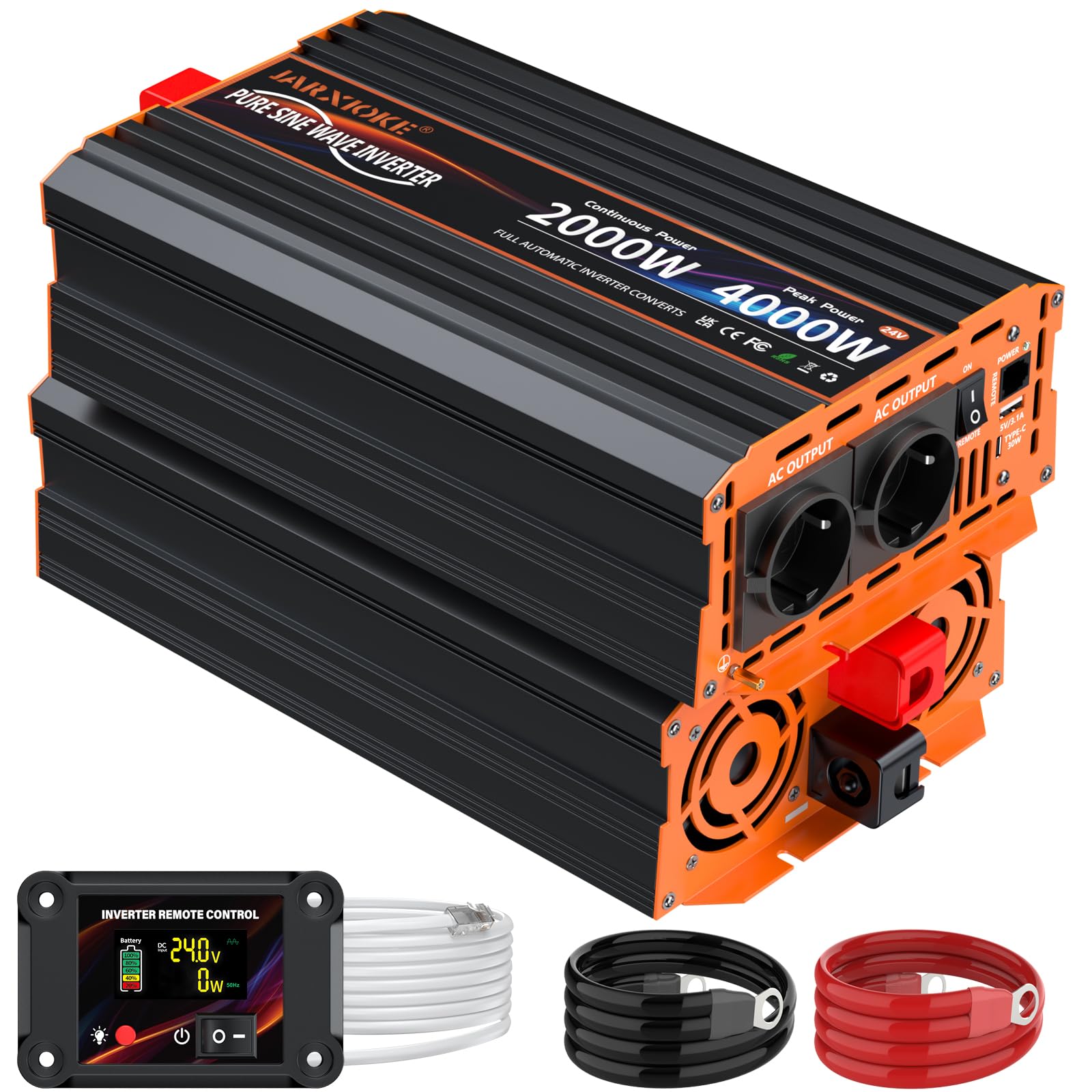 Inverter Onda Pura 2000W (4000W Picco) con Telecomando