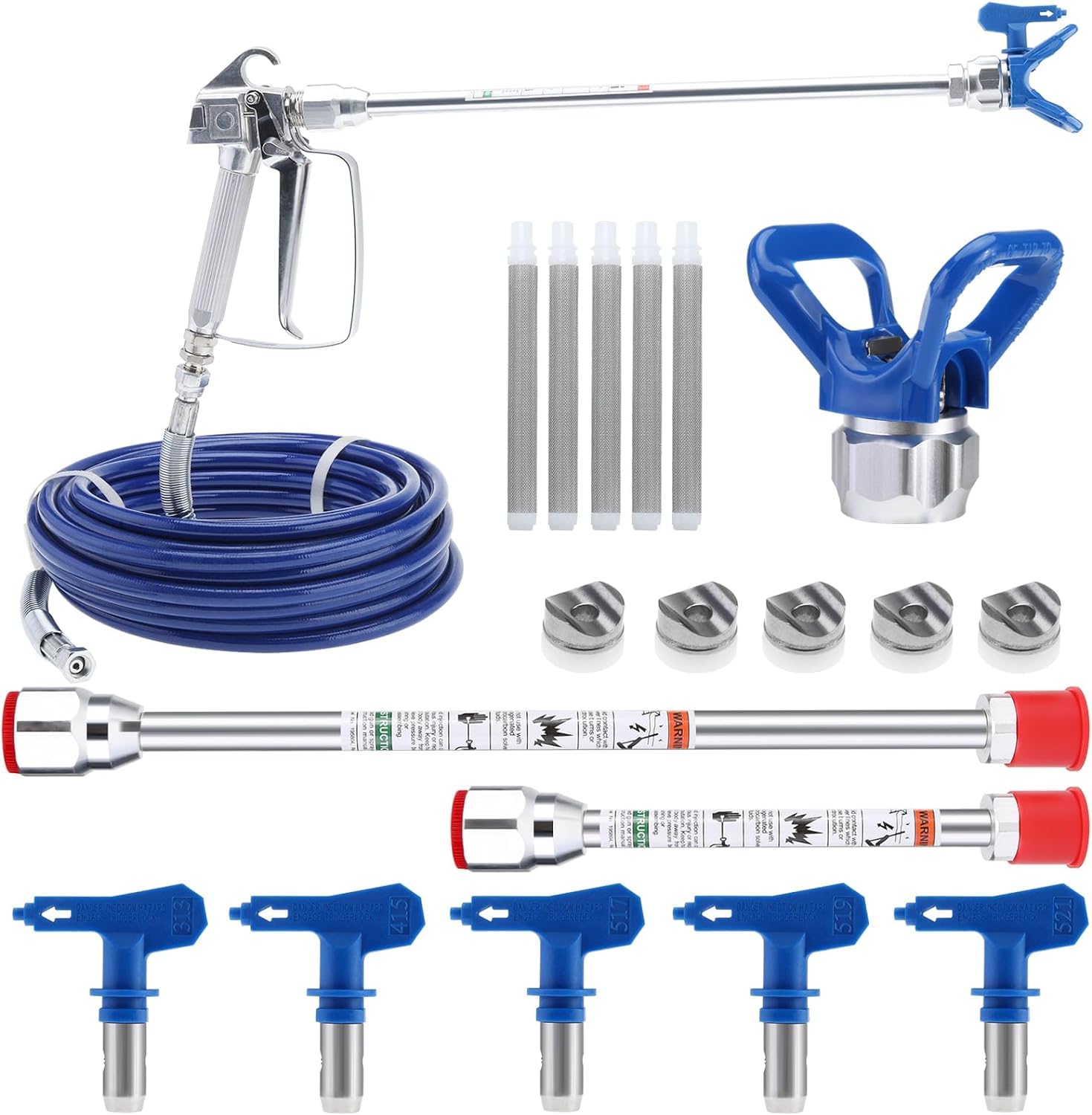 Wooluck® Kit Pistola a Spruzzo Airless 15 Pezzi