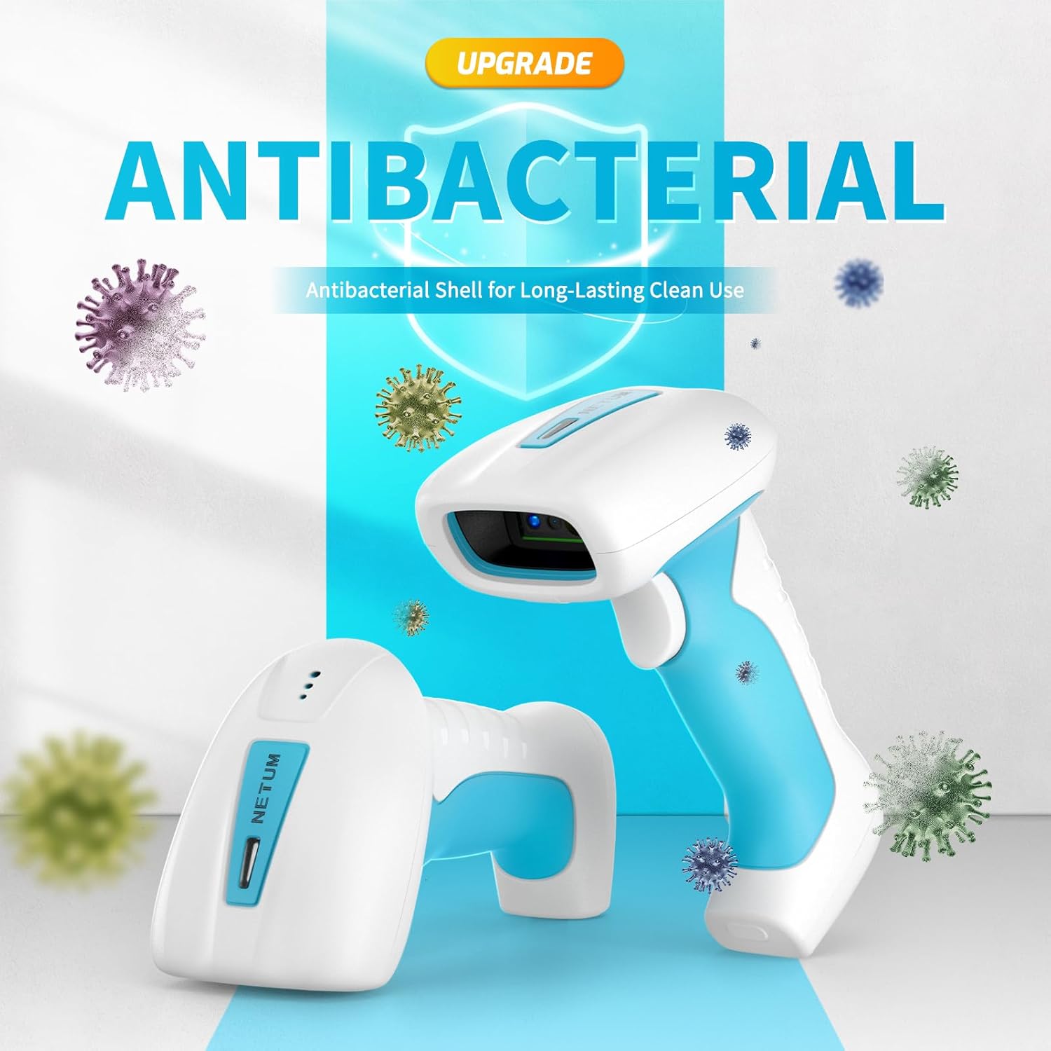 Netum RD-1962 Scanner Barcode 1D/2D Wireless Blu-Bianco - immagine 2