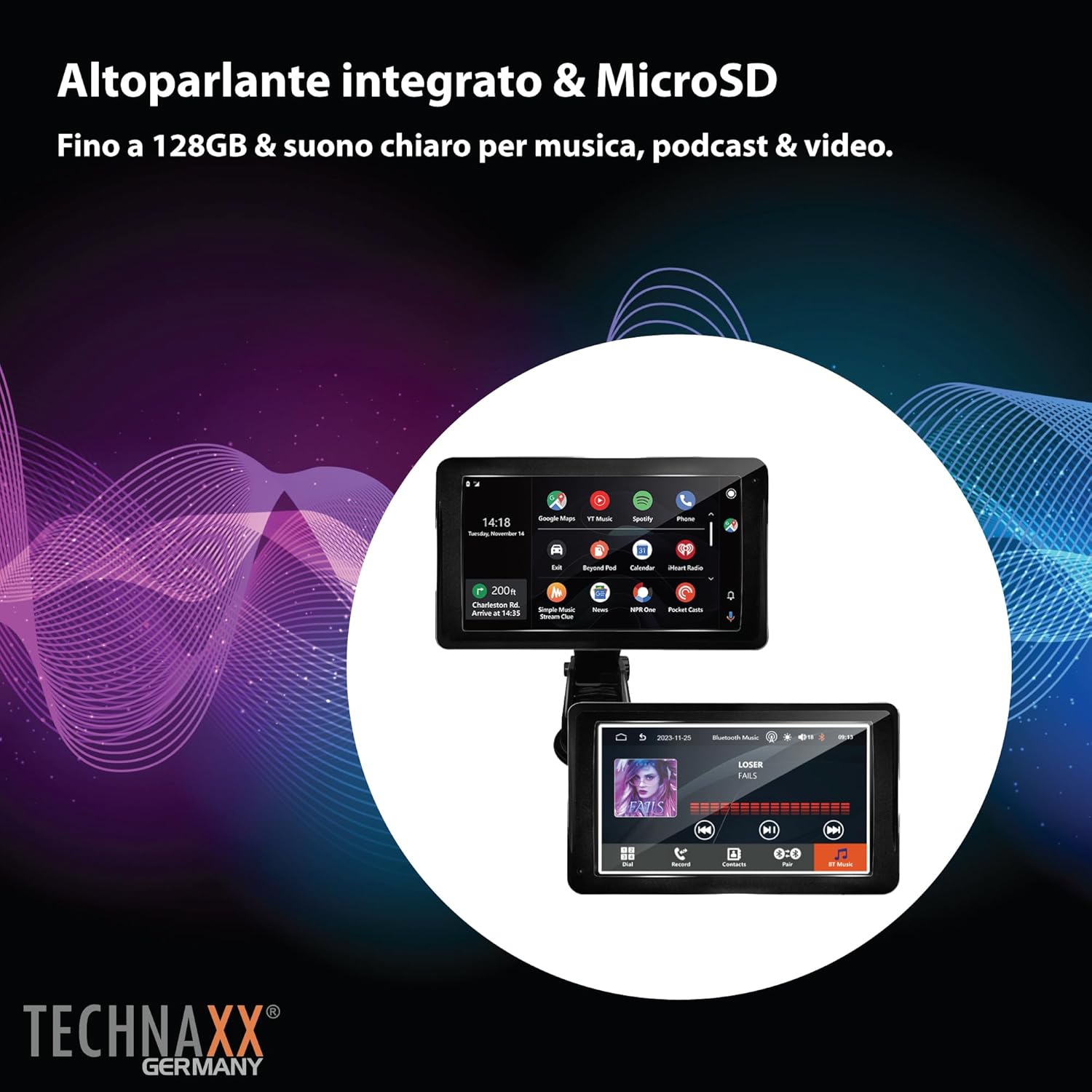 Technaxx TX-320 - Display 7” Wireless Car Play & Android Auto - immagine 6