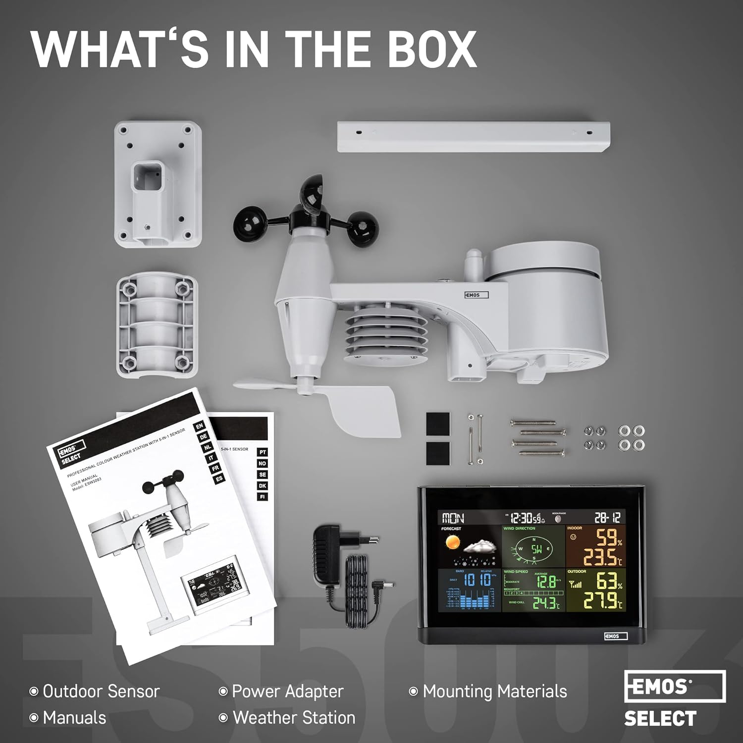 Emos Stazione Meteo Wireless con Anemometro e Pluviometro - immagine 6