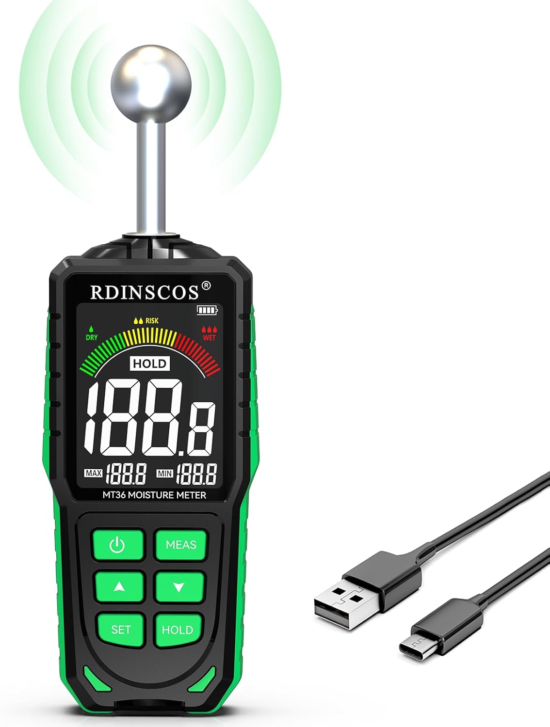 Misuratore Umidità Muri e Legno Ricaricabile (MT36)