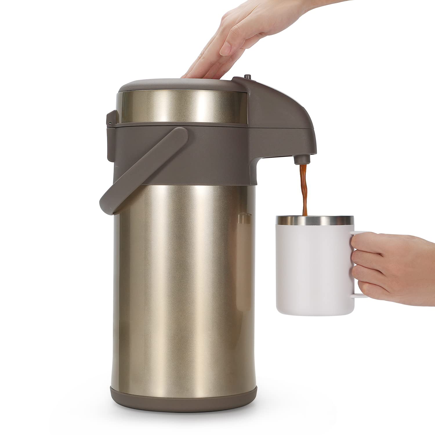Thermos 3,0 Litri Acciaio Inox con Pompa, Oro