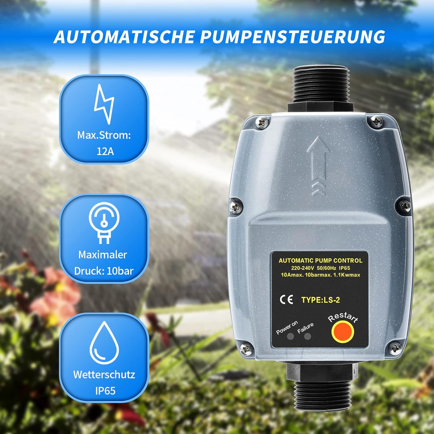 Briidea Regolatore Pressione Pompa Automatico 10 bar - immagine 3