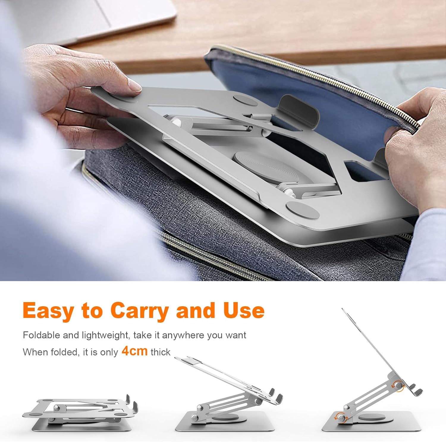 Grifema GB1050-1 Supporto PC Portatile Ergonomico Argento - immagine 6