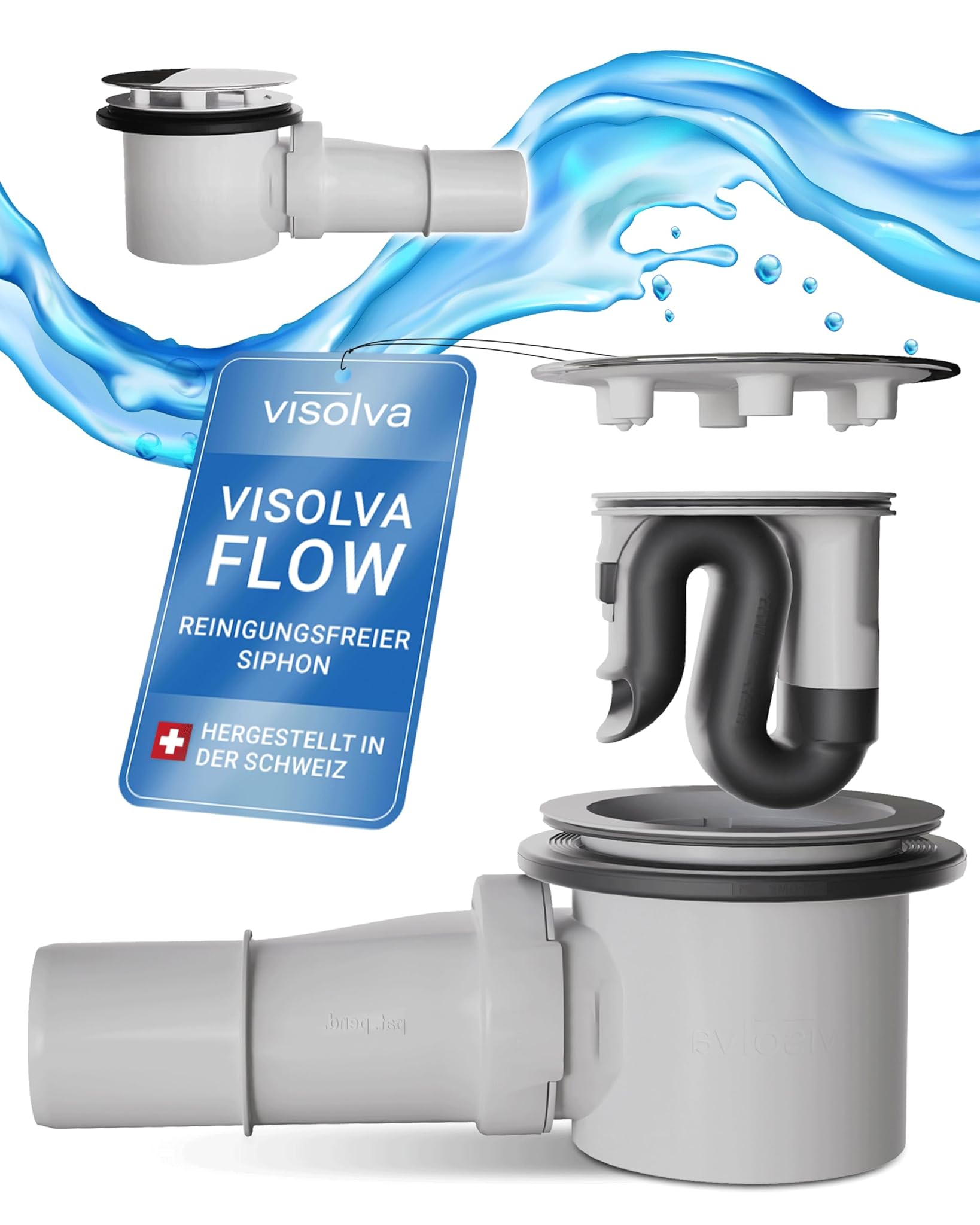 Visolva Flow - Sifone Mondiale Senza Manutenzione 90mm