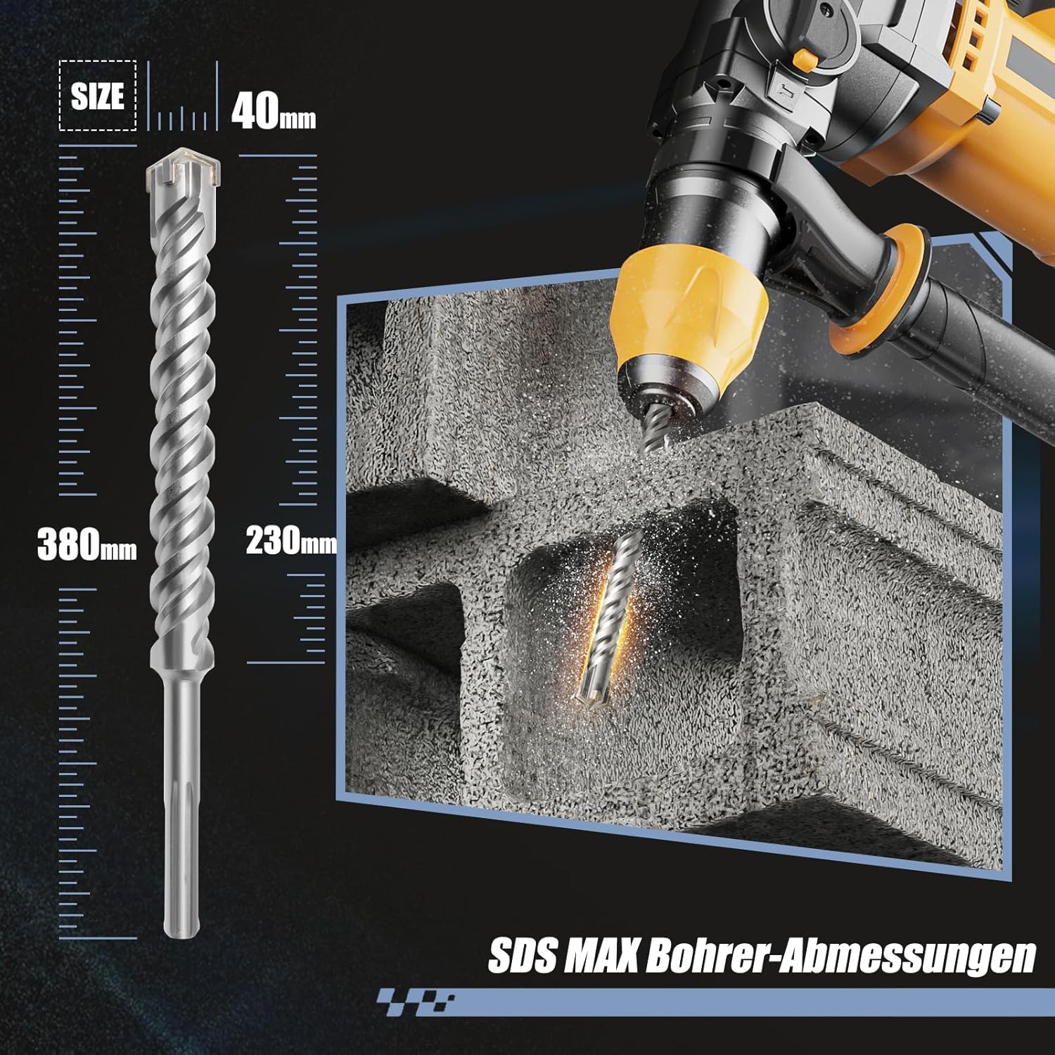 Punta per Trapano SDS Max 40x380mm - immagine 2