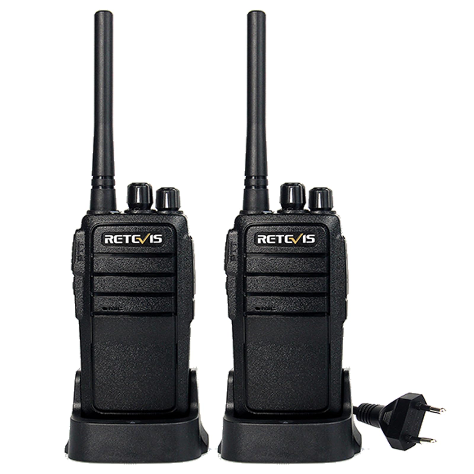 Retevis RT21 Walkie Talkie Ricaricabile 16 Canali, Nero (2 Pezzi)
