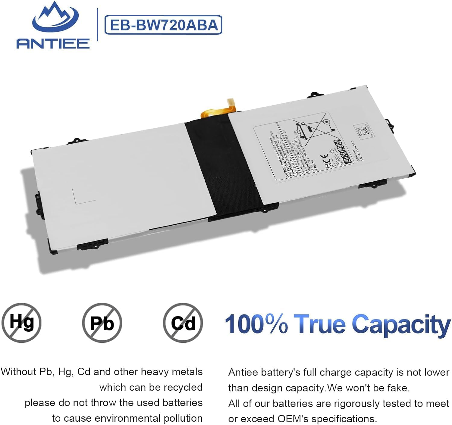Antiee Batteria Tablet EB-BW720ABA per Samsung ChromeBook Plus V2 - immagine 4