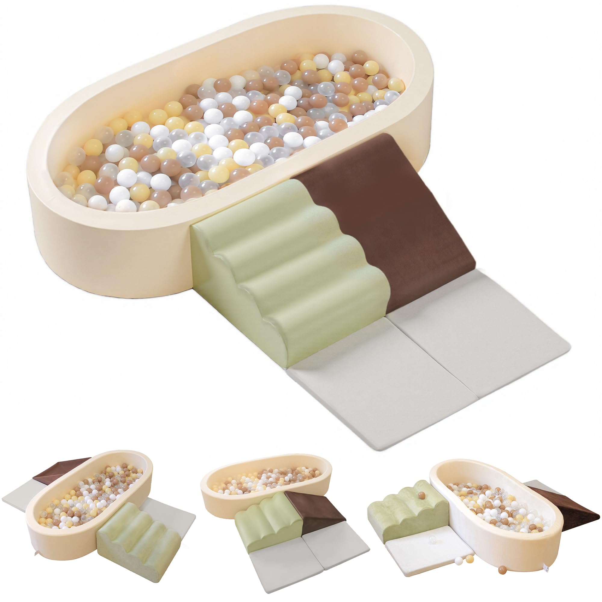 BanaSuper Set Arrampicata Bambini con Piscina Palle XXL (Nessuna Palla) | 5 Blocchi Schiuma Sicuri | Set da Gioco per Bambini | Palestra Morbida per Interni | Stimola Motricità e Creatività