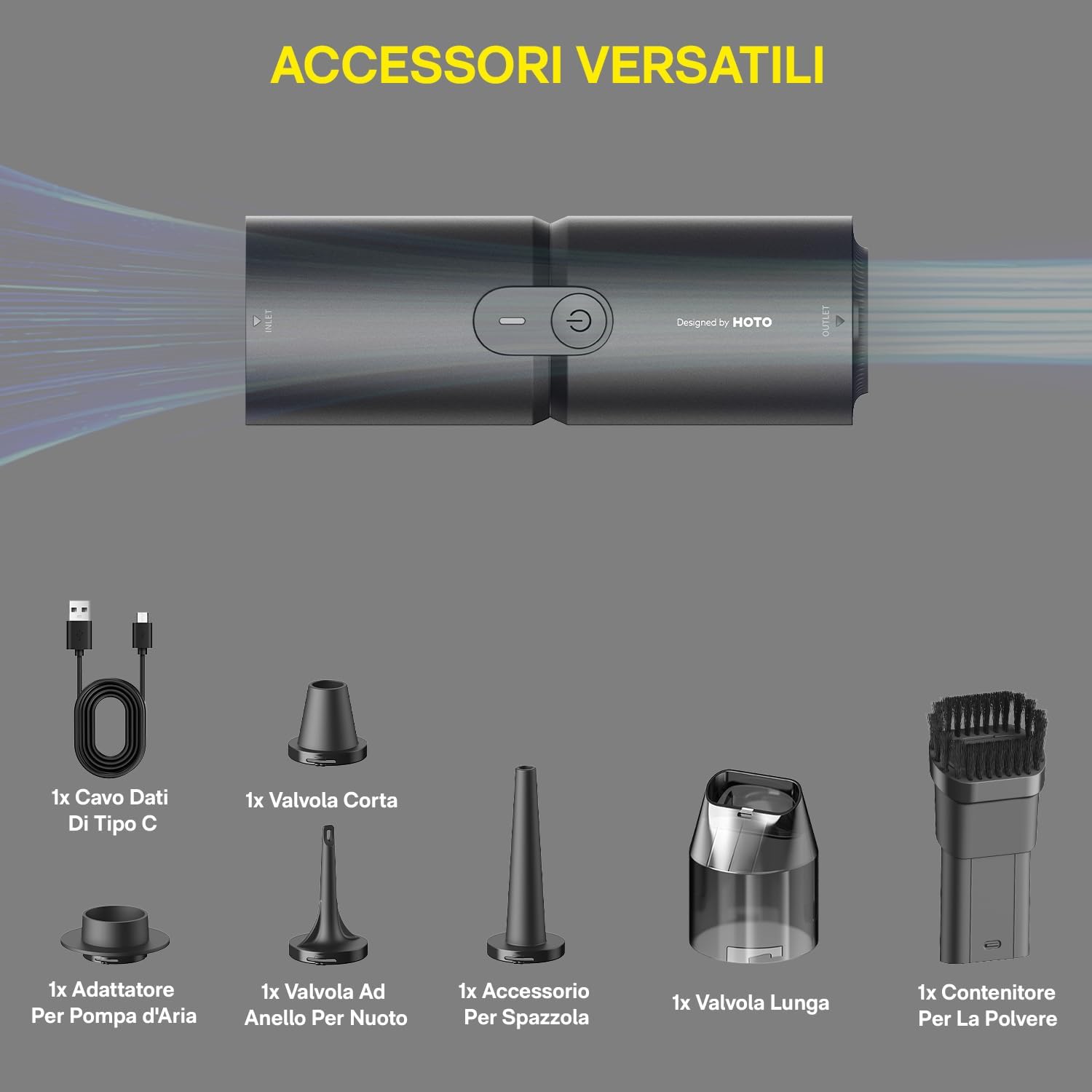 Hoto Aspirabriciole Senza Fili 15000pa - immagine 4