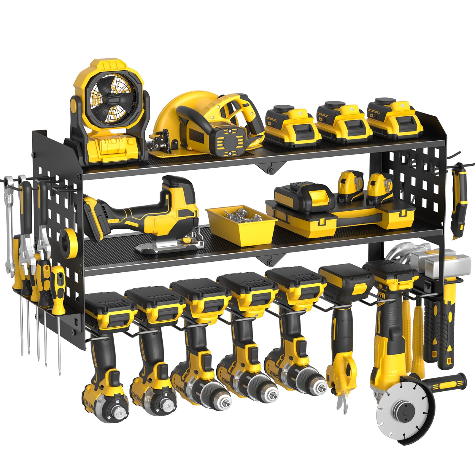 Yeabett Scaffale per Utensili Elettrici a 3 Strati, Nero