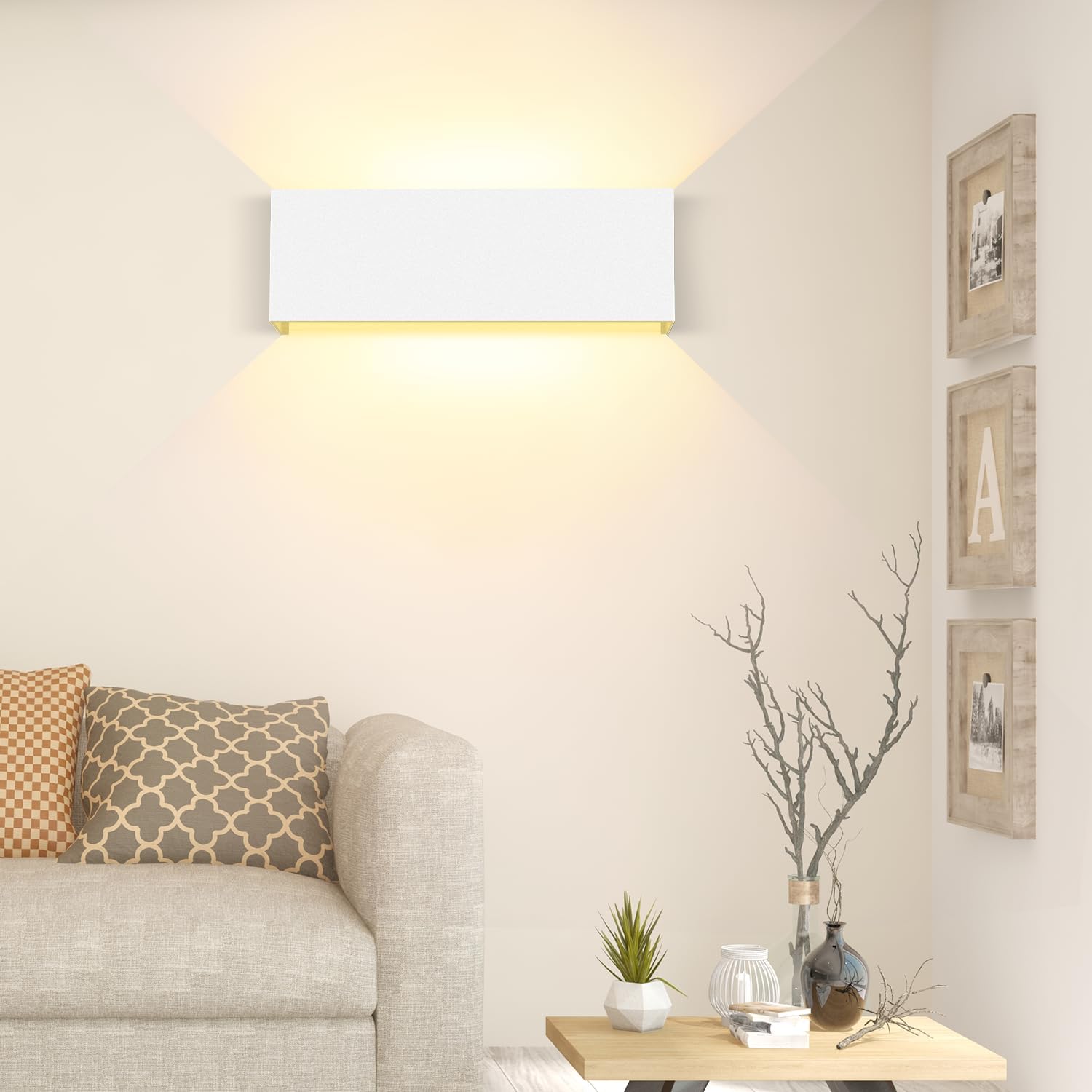 4 Pezzi Applique da Parete 30W Interno/Esterno IP65, Bianco - immagine 6