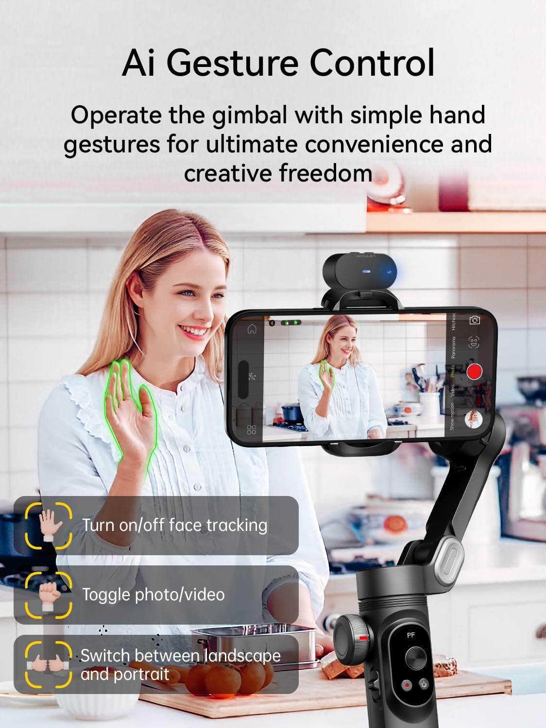 Gimbal Sensore AI Smart X Pro, Nero - immagine 4