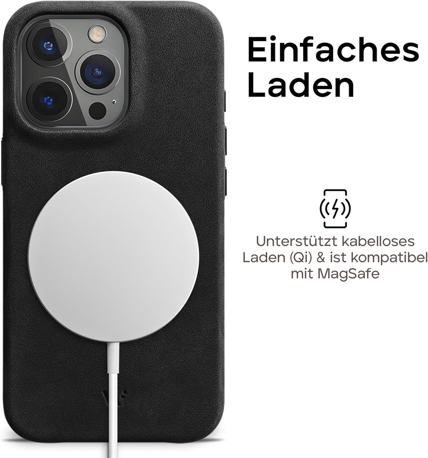 Wiiuka Custodia per iPhone 15 Pro Max in Pelle, Nera - immagine 4