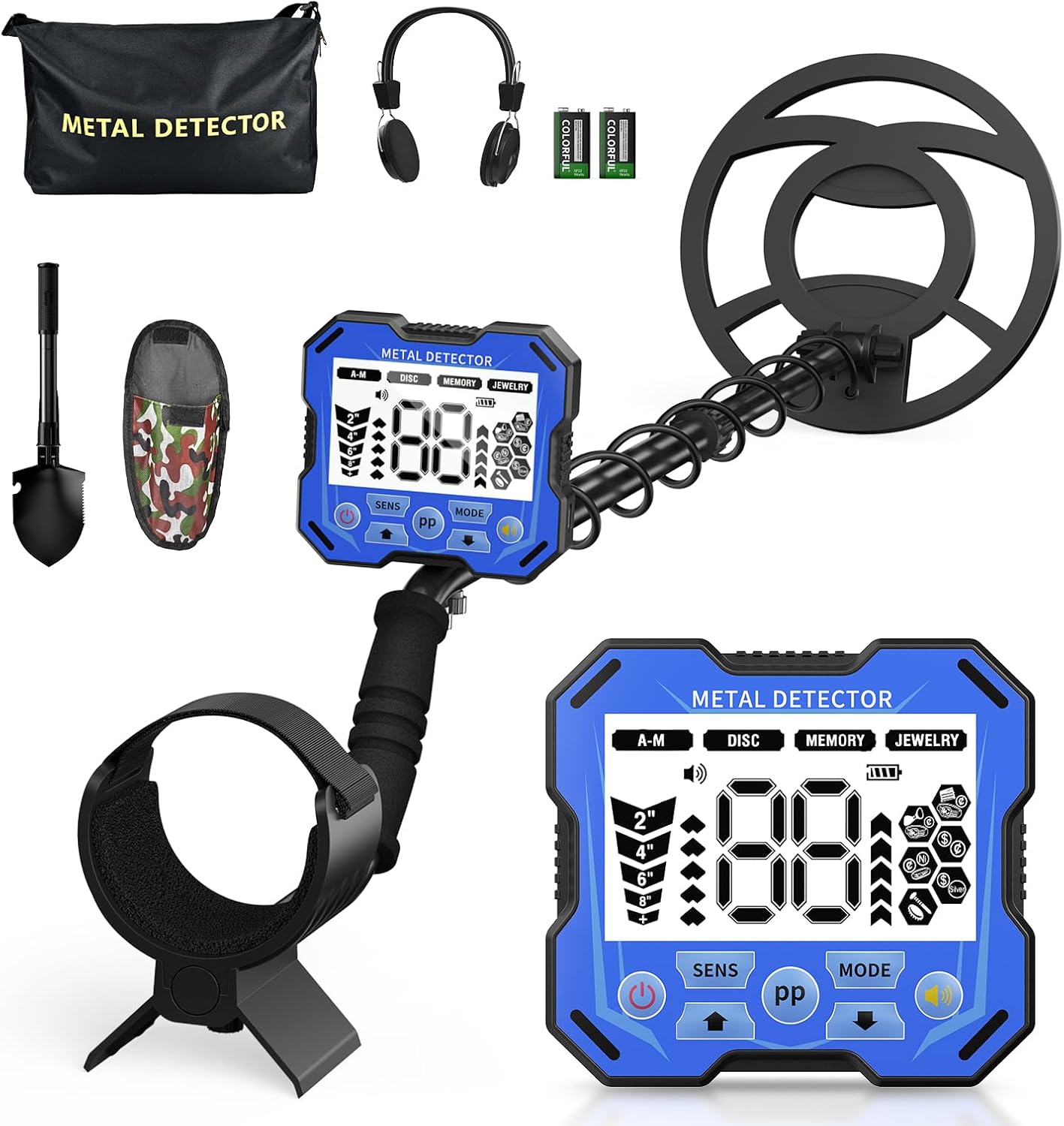 Metal Detector Professionale IP68, Blu - immagine 1