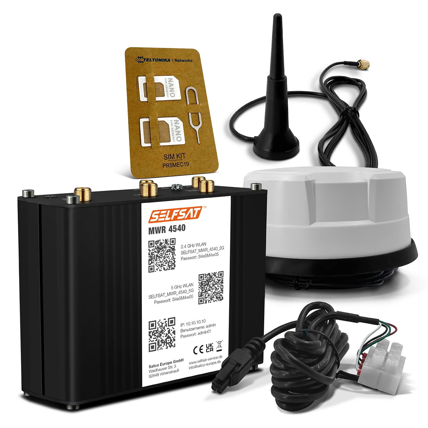 Selfsat MWR 4540 - Router WLAN 4G Cat 6, Bianco