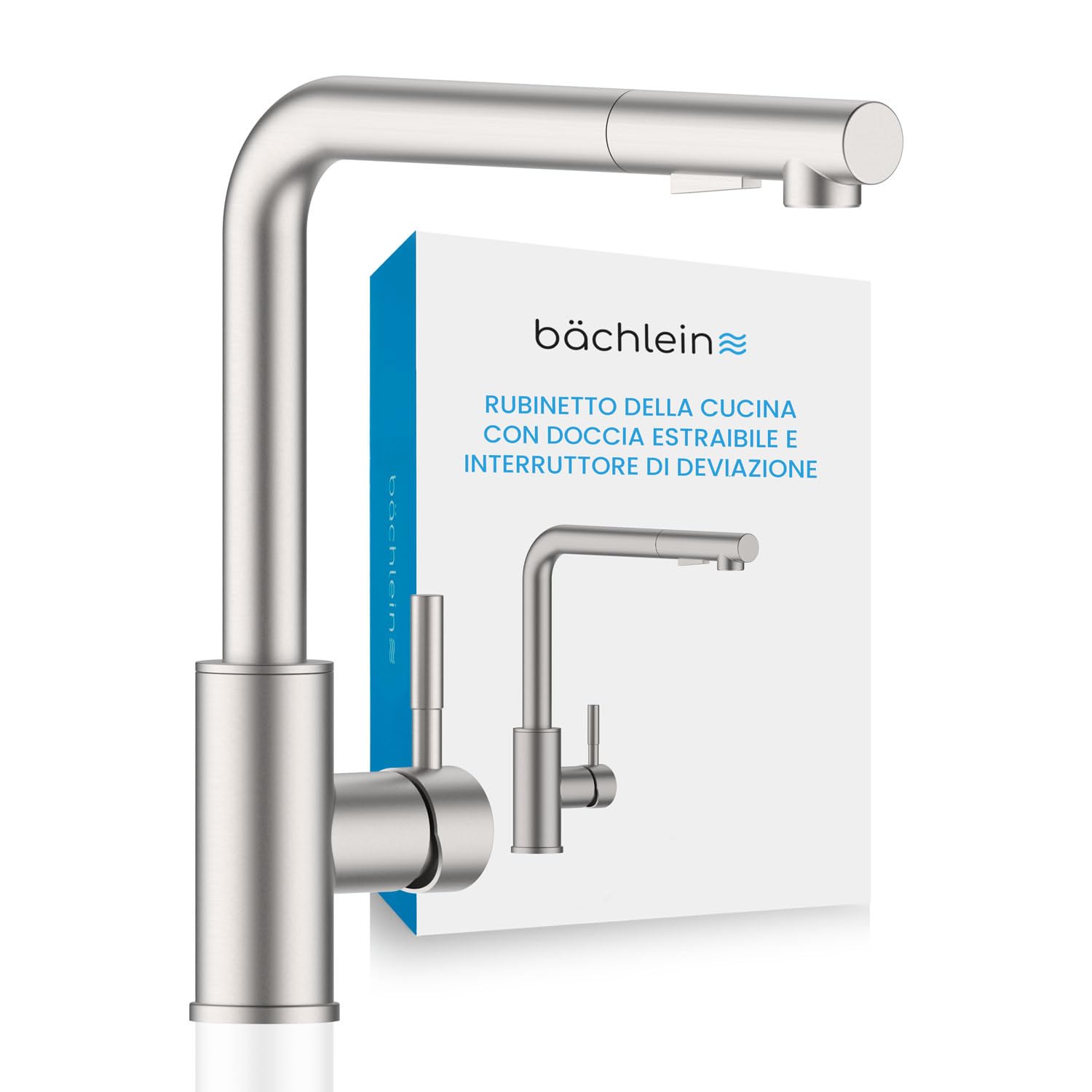 Bächlein Rubinetto Cucina Girevole 360° Acciaio Inox