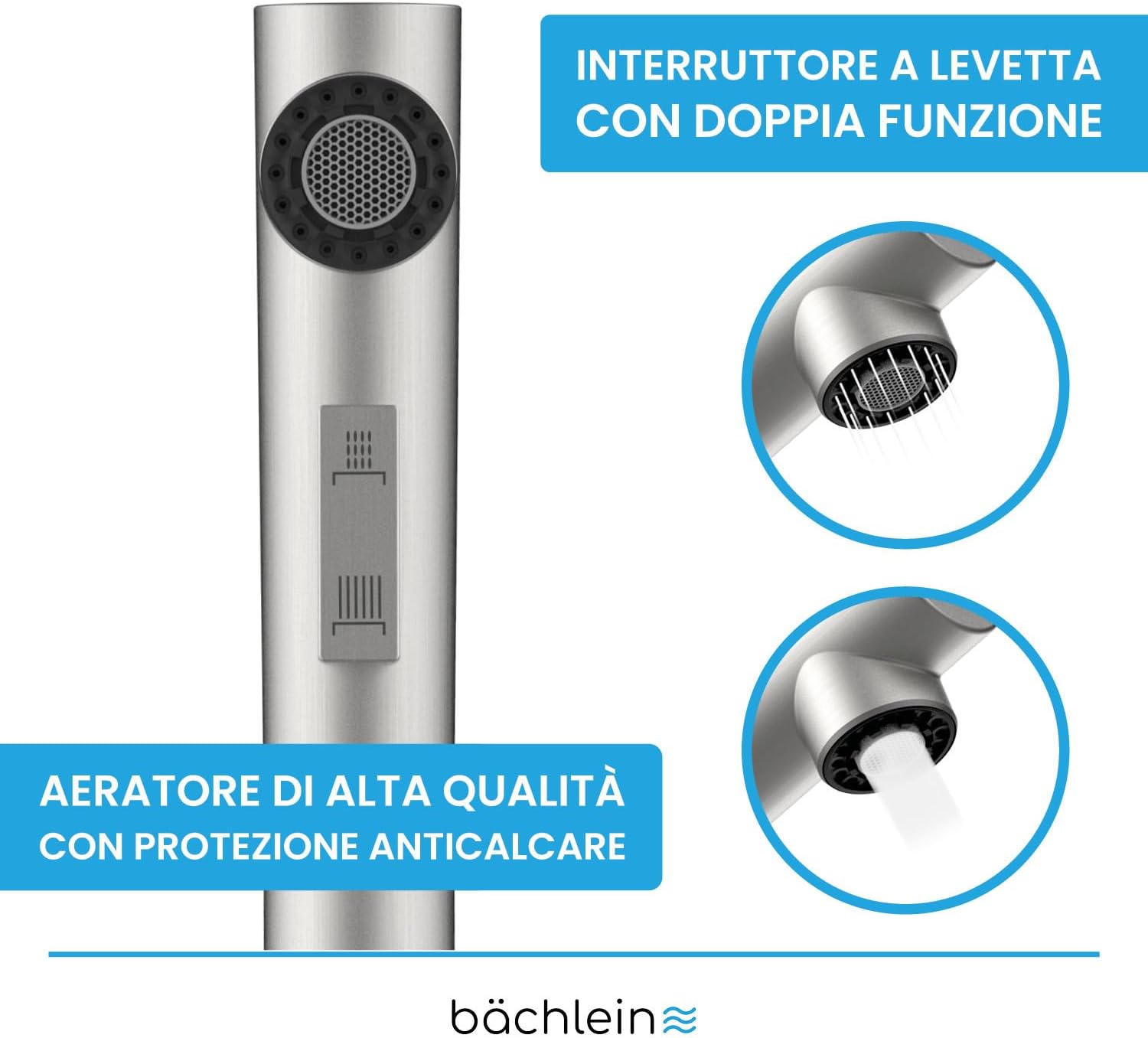 Bächlein Rubinetto Cucina Girevole 360° Acciaio Inox - immagine 3