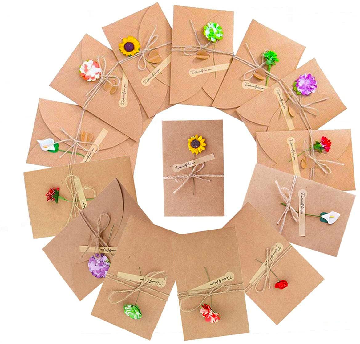 SLOSH 20 Biglietti di Auguri con Buste Retrò Kraft