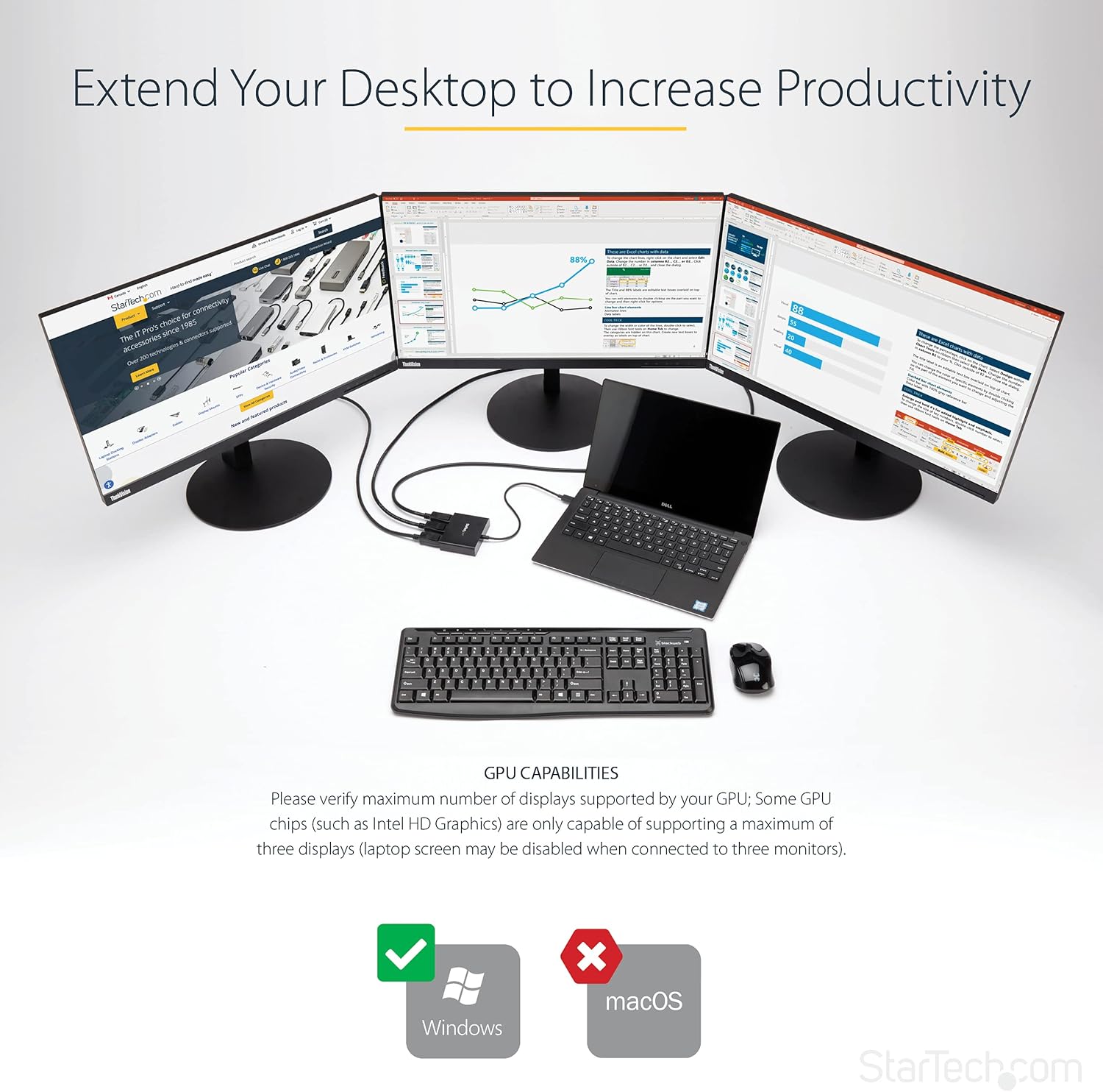 Startech.com Hub MST Mini DisplayPort a HDMI 3 Porte - immagine 4