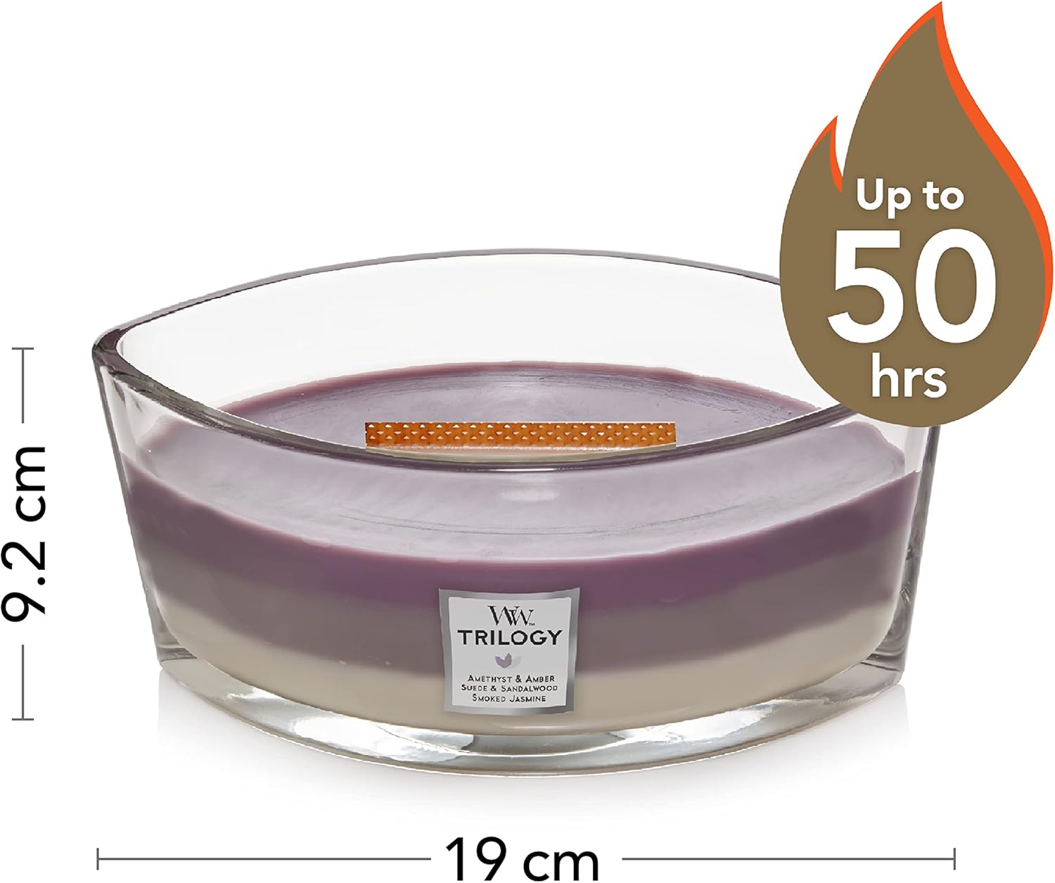 Woodwick Trilogy Candela Ellipse Amethyst Sky - immagine 2