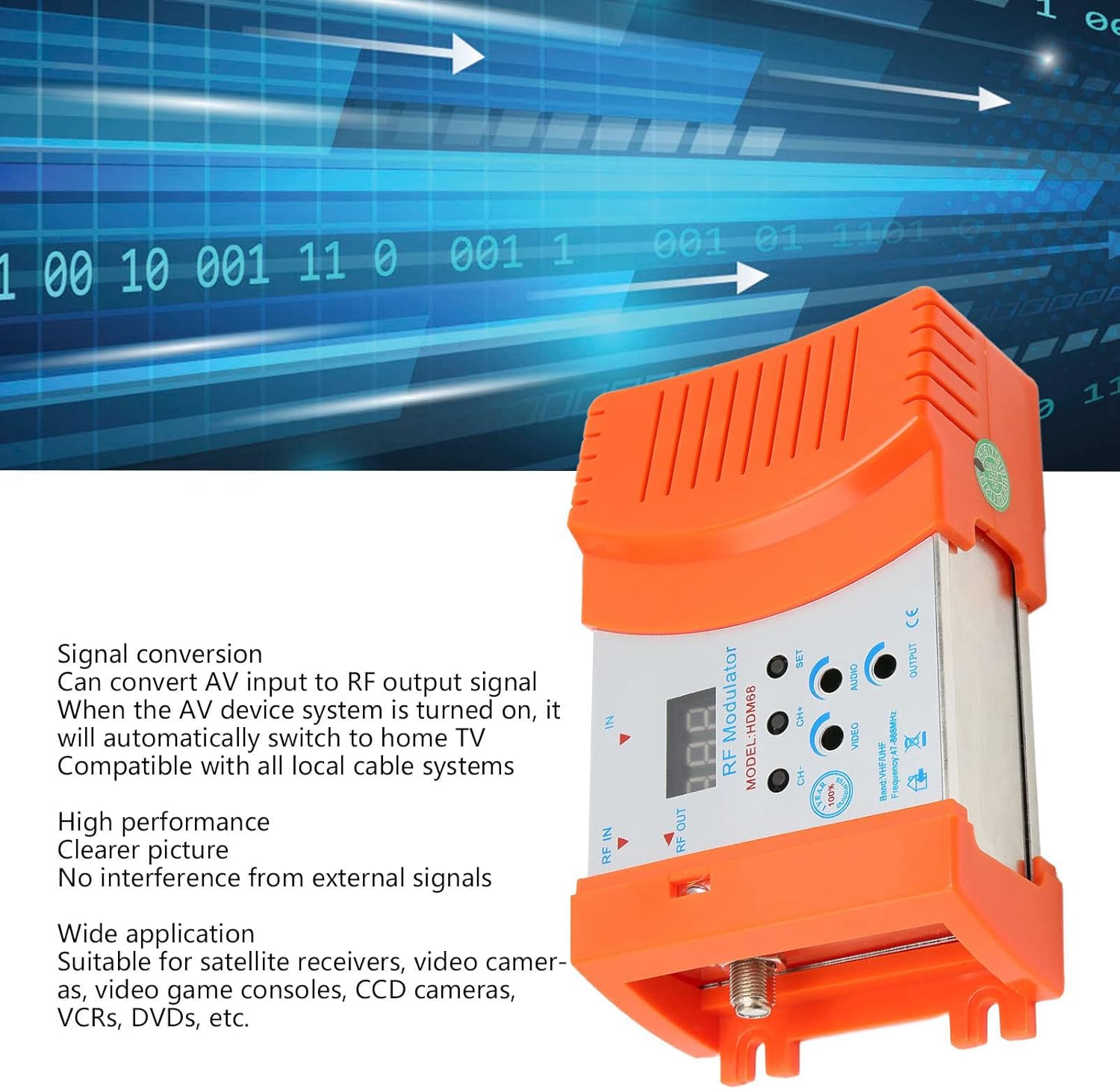 Modulatore RF Digitale HDM68 HDMI a RF, Spina UE - immagine 2