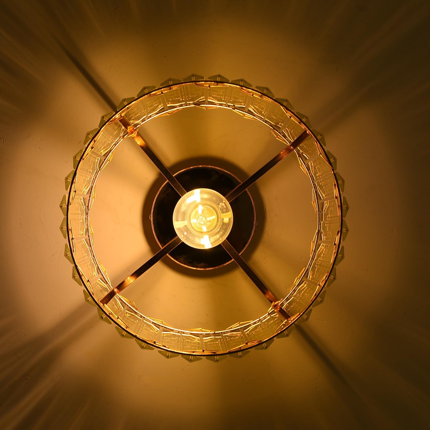 Anwio Lampada Soffitto Cristallo Oro E27 26.5 CM - immagine 6