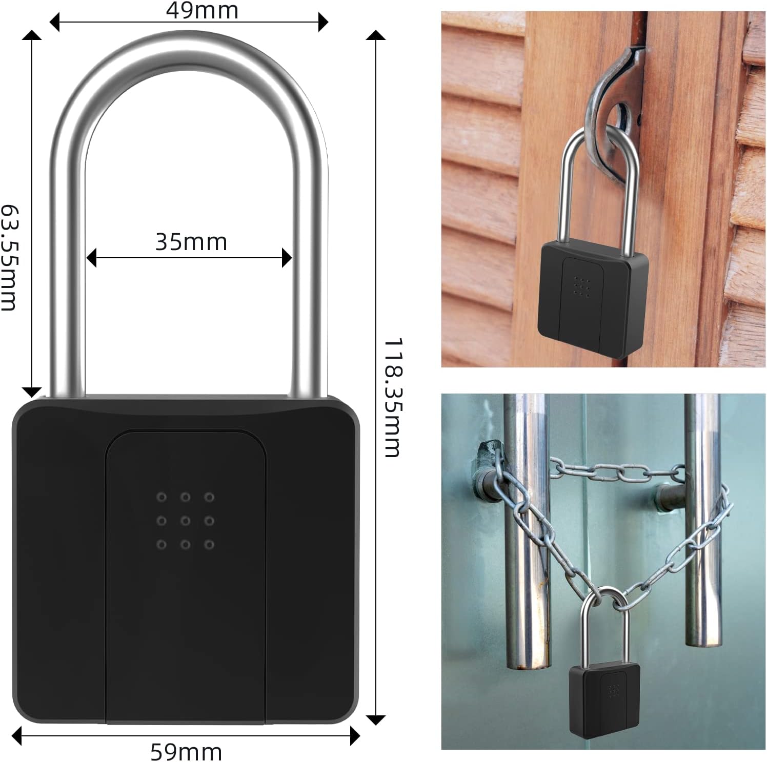 Lucchetto a Impronta Digitale Eseesmart con Chiave - immagine 6