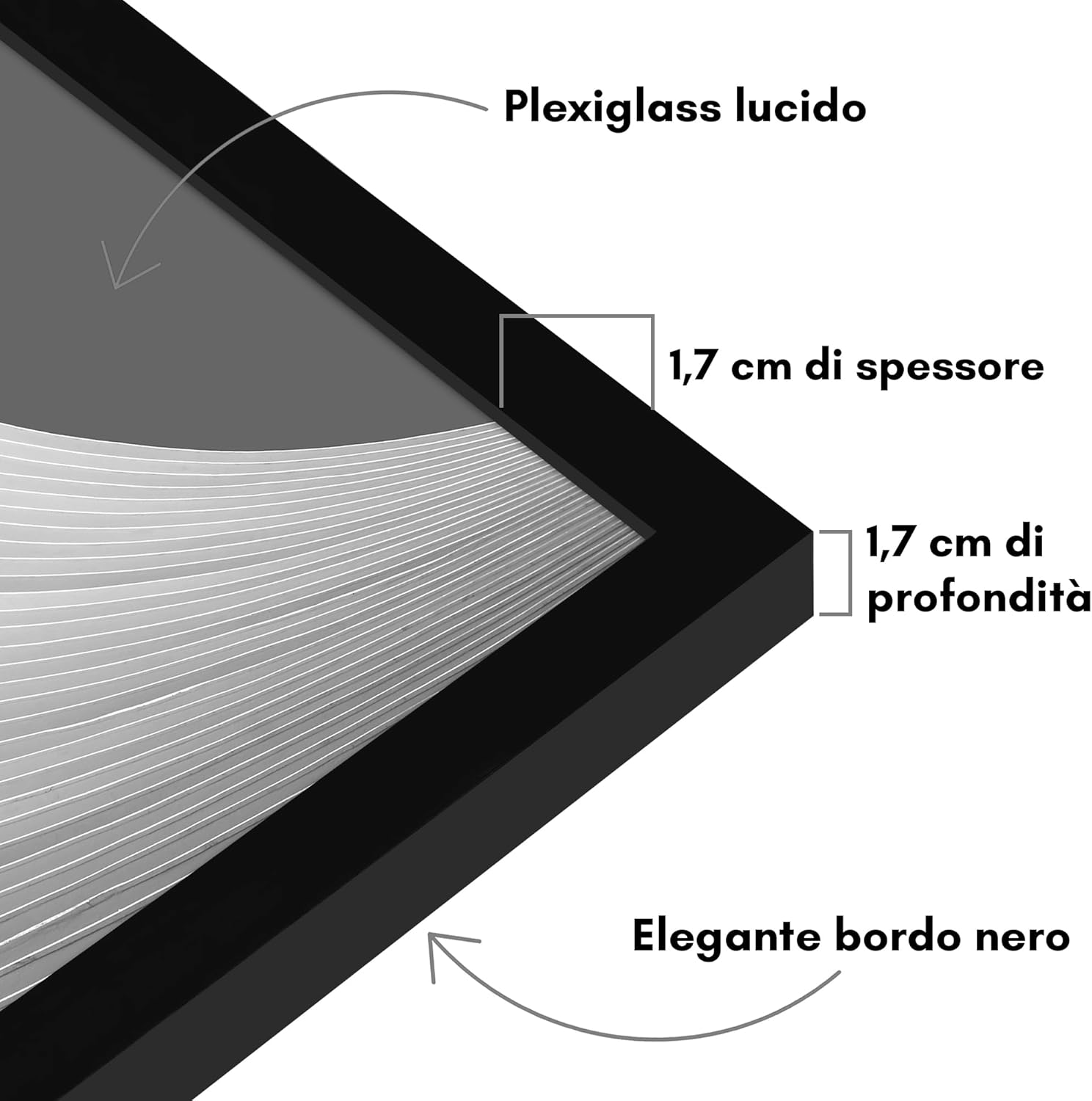 Americanflat Cornice Nera 60x80 cm con Bordo Sottile - immagine 3